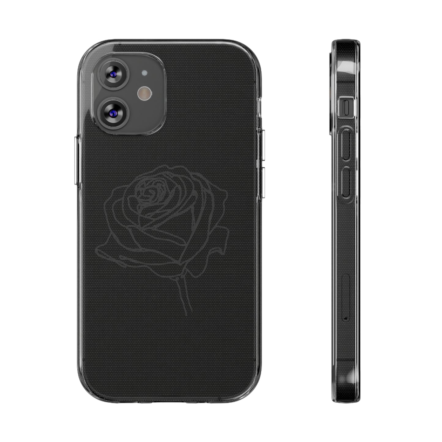 Elegant Rose Clear Silicone Phone Case - Stylish Protection for Floral Lovers