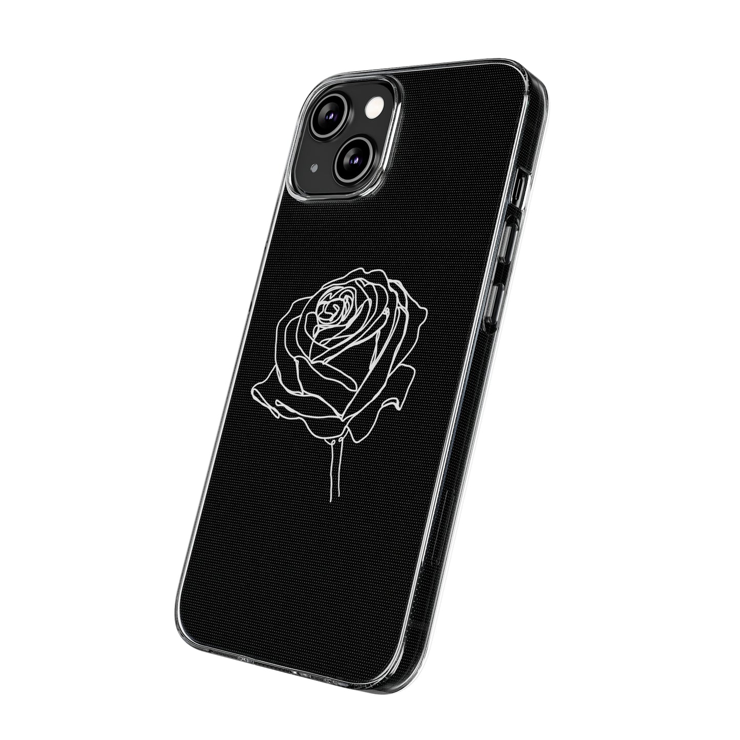 Elegant Rose Clear Silicone Phone Case - Minimalistic Floral Design