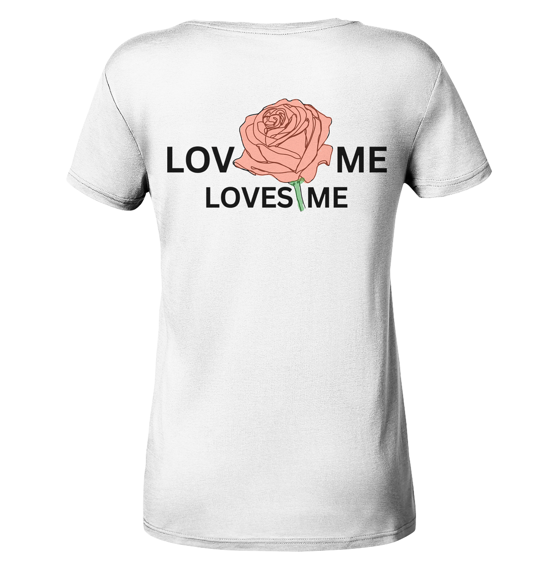 LOVES ME (Rote Rose) - Ladies V-Neck Shirt