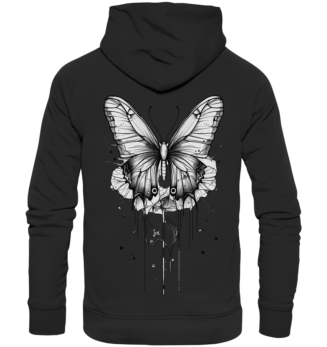 Schmetterlings träume (nur Rückseiten Druck) - Organic Fashion Hoodie