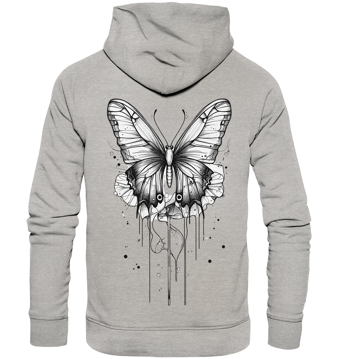Schmetterlings träume (nur Rückseiten Druck) - Organic Fashion Hoodie