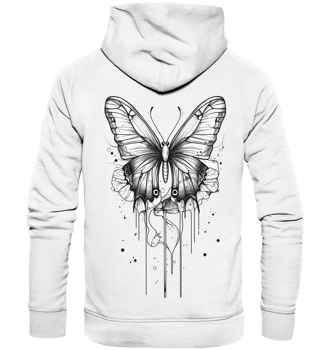 Schmetterlings träume (nur Rückseiten Druck) - Organic Fashion Hoodie