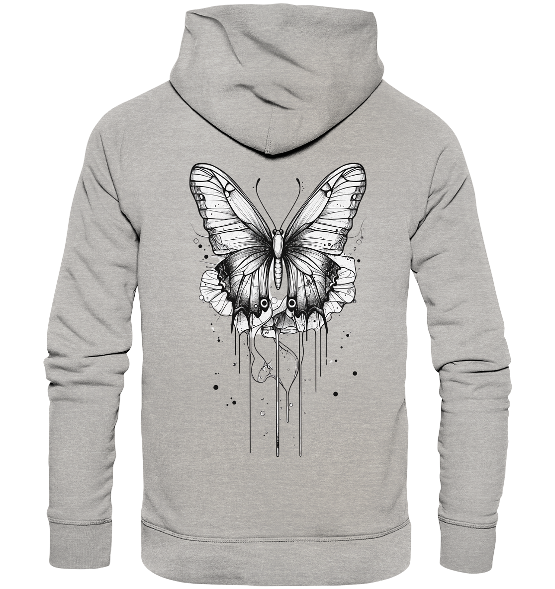 Schmetterlings träume (nur Rückseiten Druck) - Organic Hoodie
