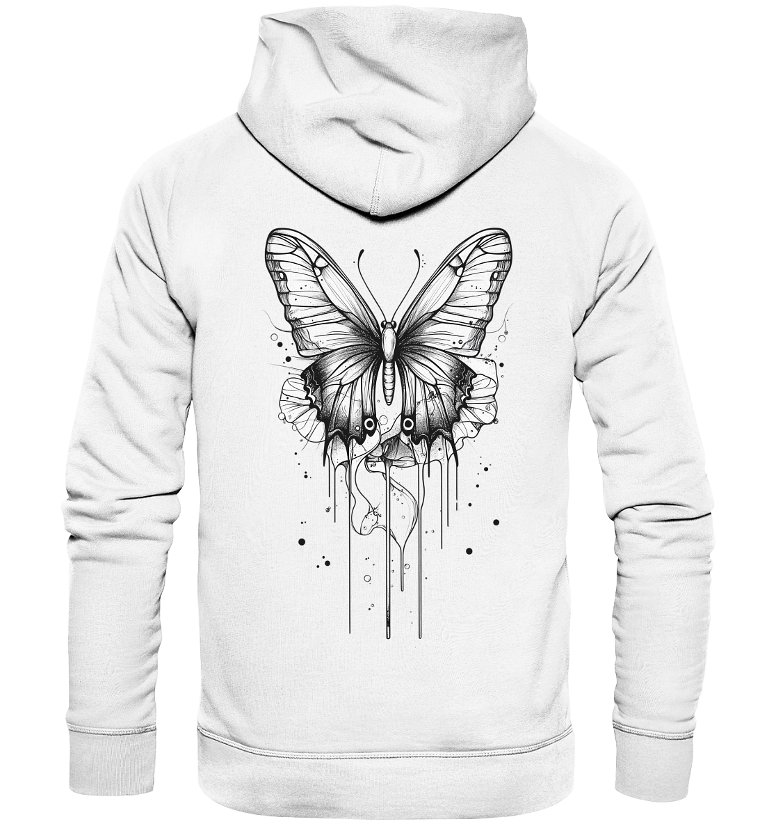 Schmetterlings träume (nur Rückseiten Druck) - Organic Hoodie