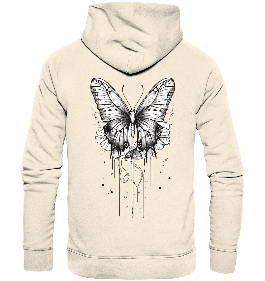 Schmetterlings träume (nur Rückseiten Druck) - Organic Hoodie
