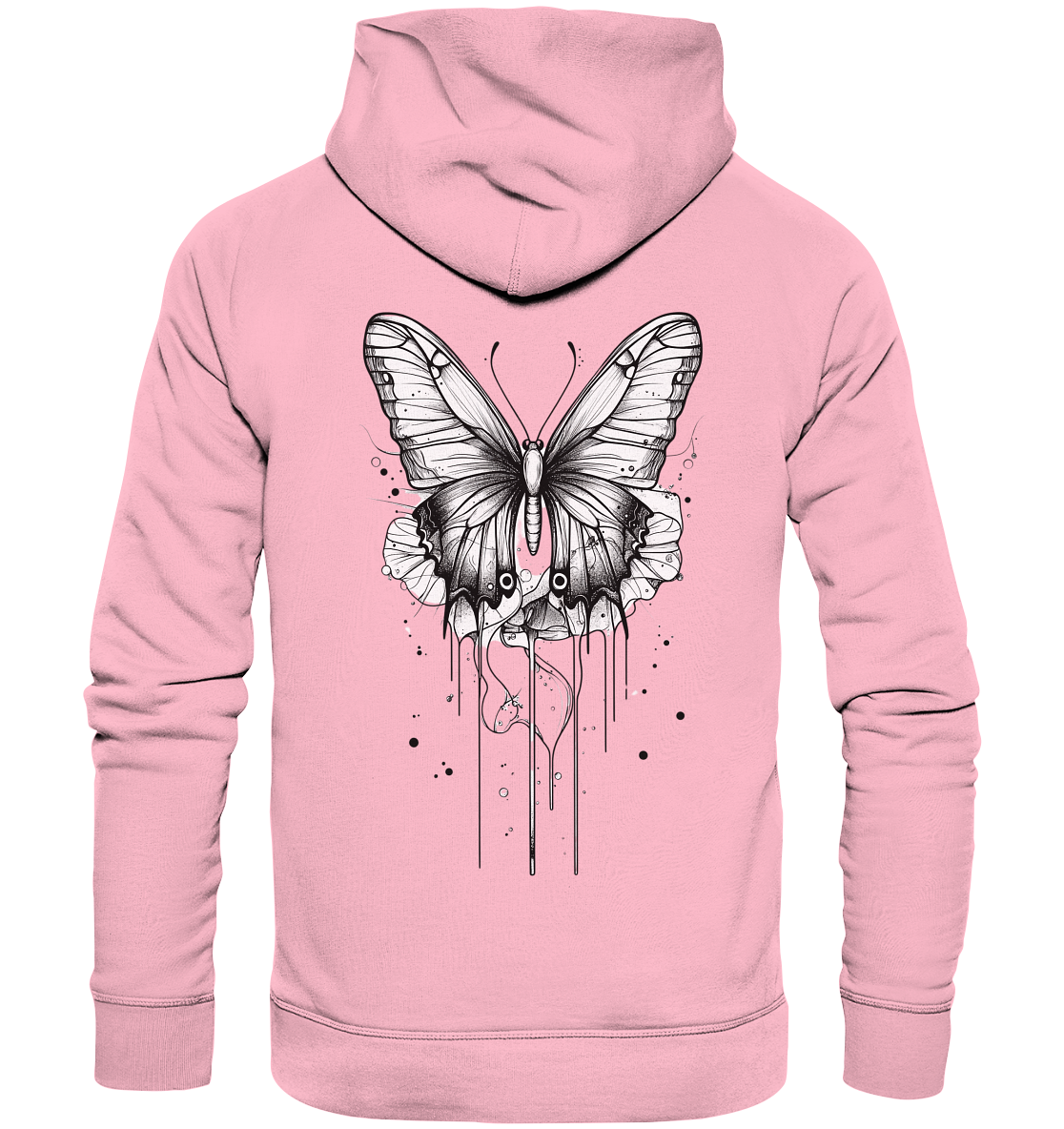 Schmetterlings träume (nur Rückseiten Druck) - Organic Hoodie