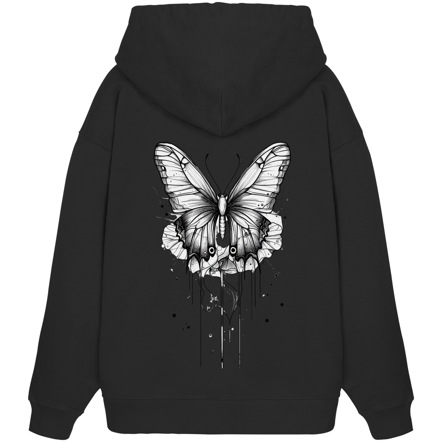 Schmetterlings träume (nur Rückseiten Druck) - Organic Oversize Hoodie