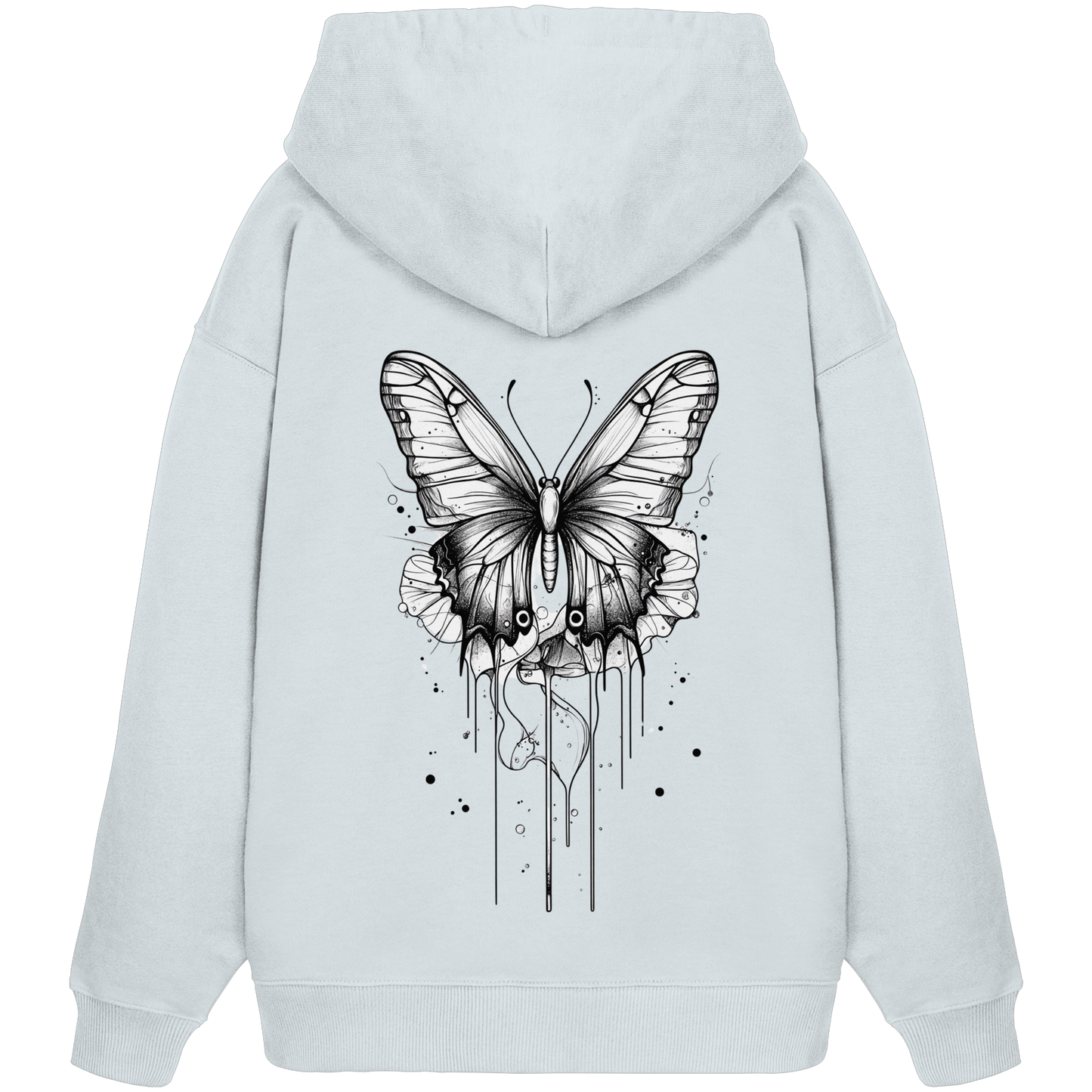 Schmetterlings träume (nur Rückseiten Druck) - Organic Oversize Hoodie