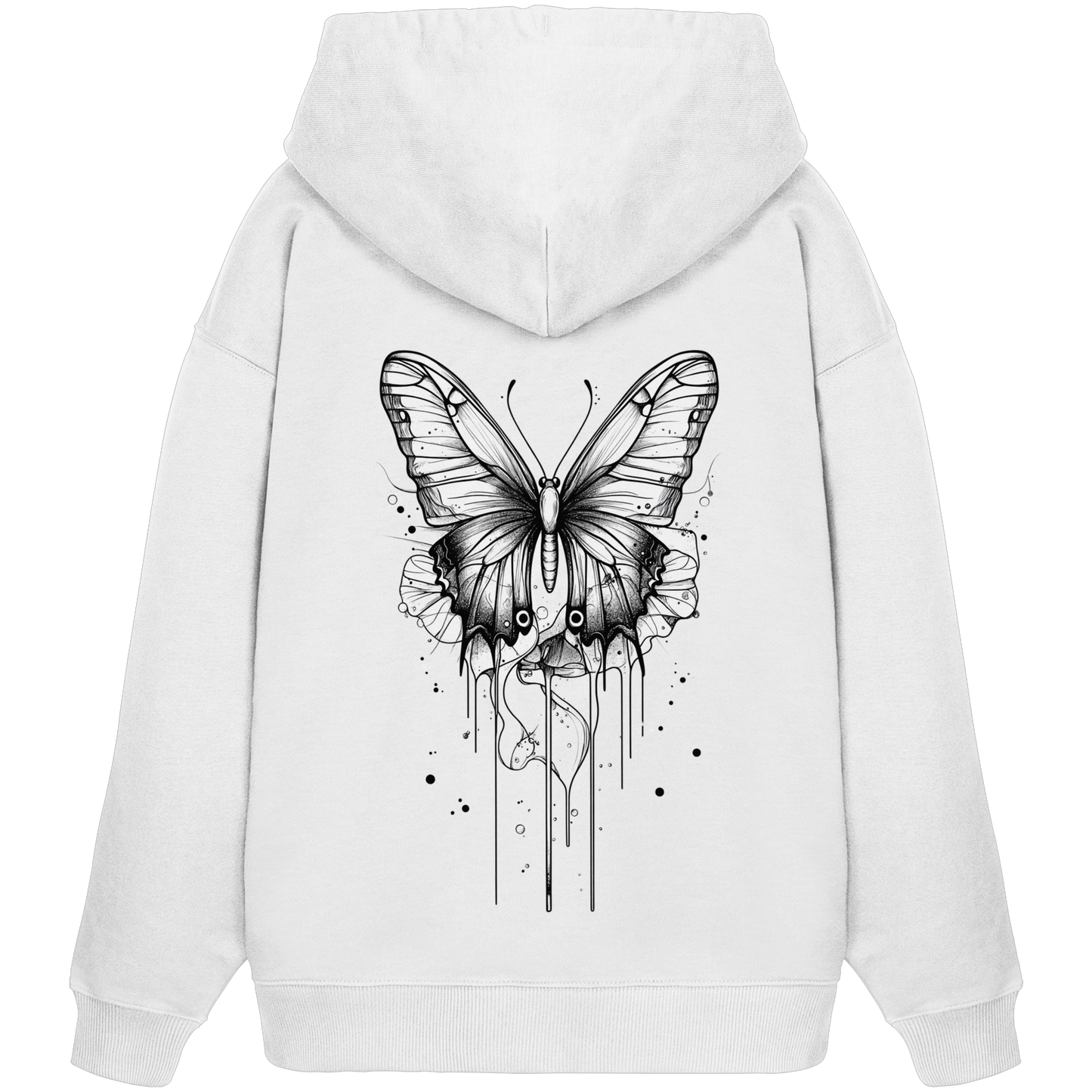 Schmetterlings träume (nur Rückseiten Druck) - Organic Oversize Hoodie