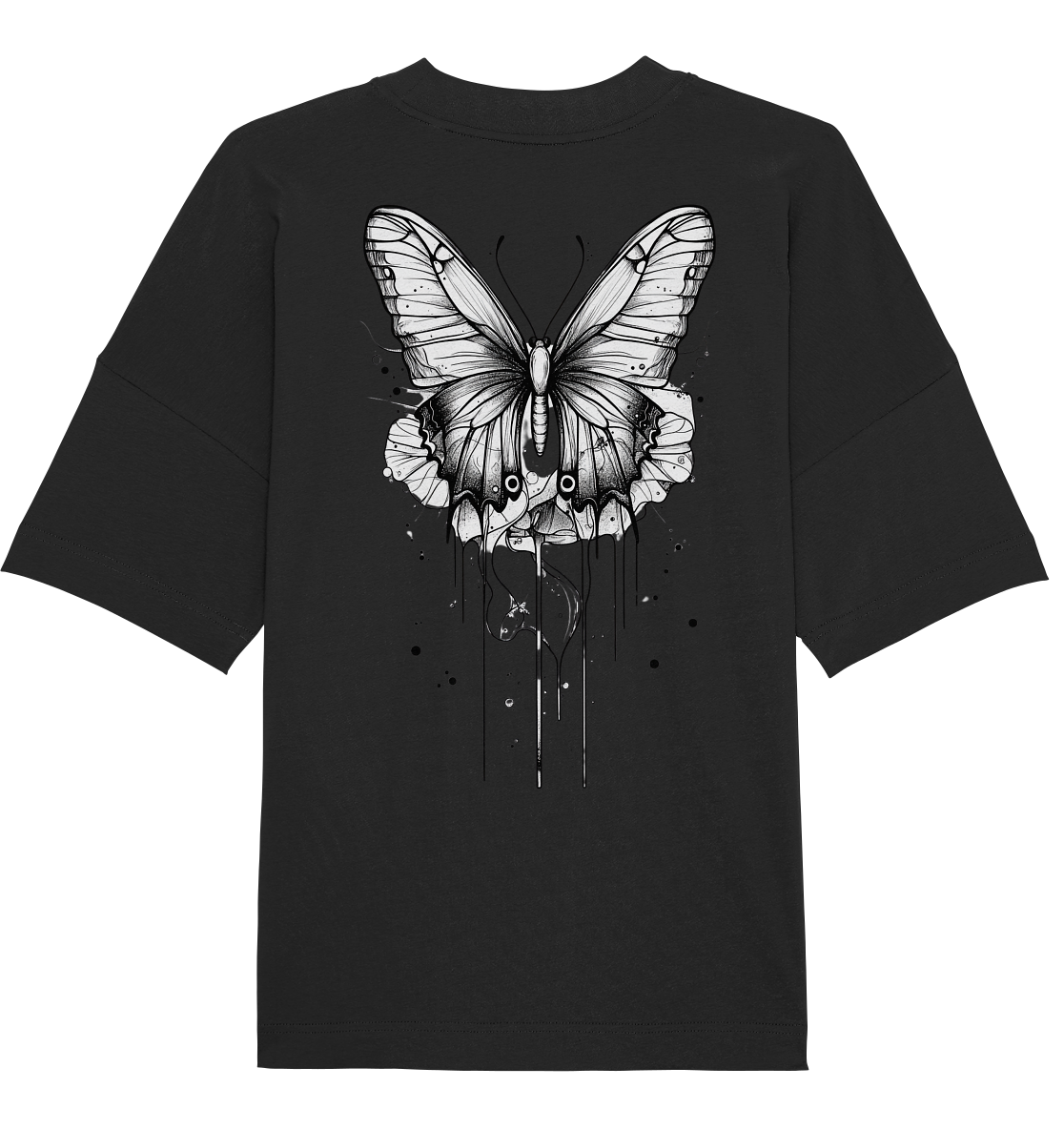 Schmetterlings träume (nur Rückseiten Druck) - Organic Oversize Shirt