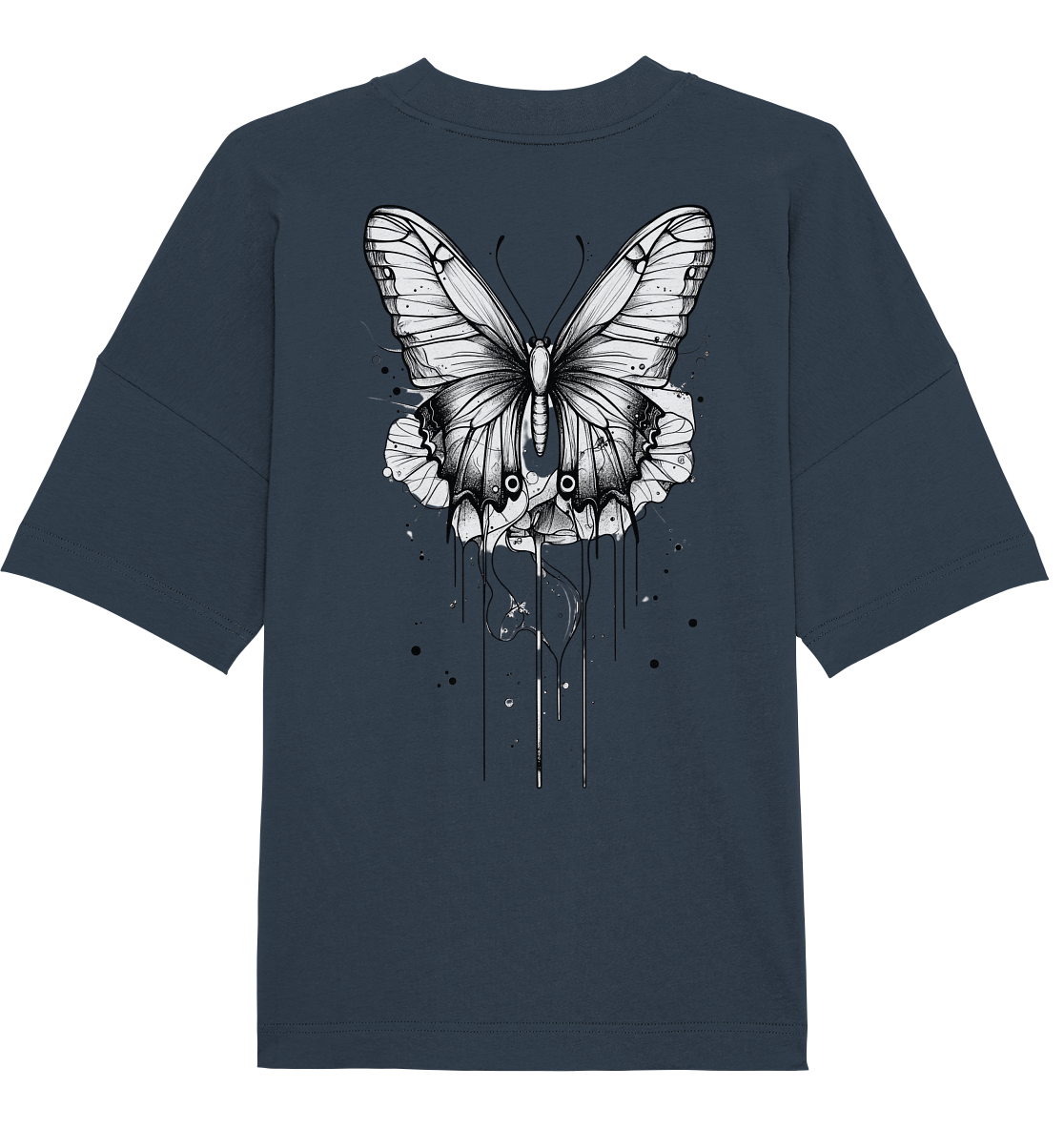 Schmetterlings träume (nur Rückseiten Druck) - Organic Oversize Shirt
