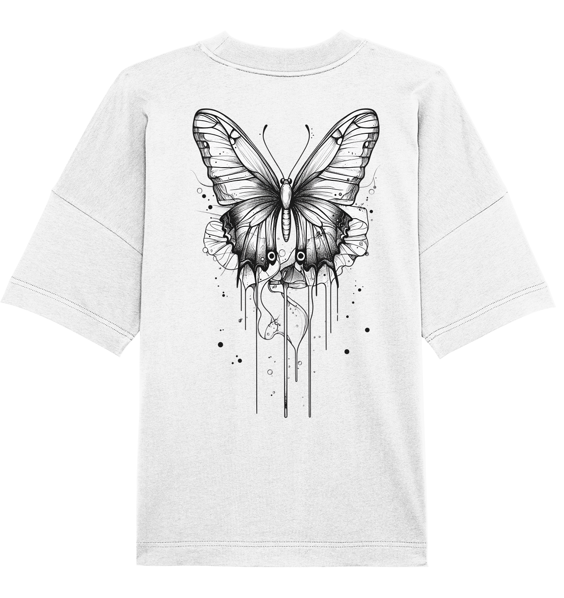 Schmetterlings träume (nur Rückseiten Druck) - Organic Oversize Shirt