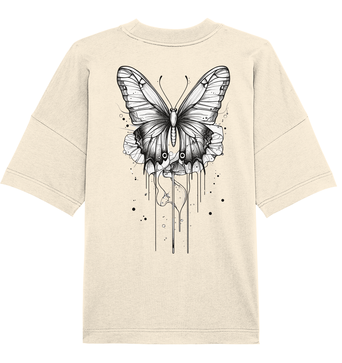 Schmetterlings träume (nur Rückseiten Druck) - Organic Oversize Shirt
