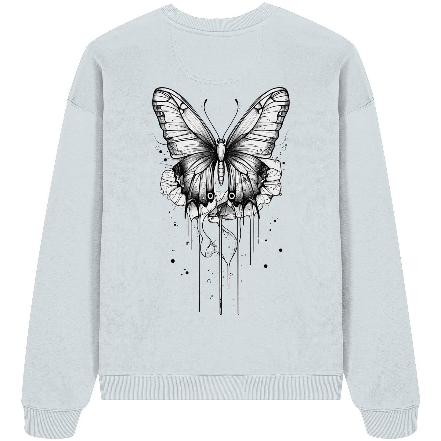 Schmetterlings träume (nur Rückseiten Druck) - Organic Oversize Sweatshirt
