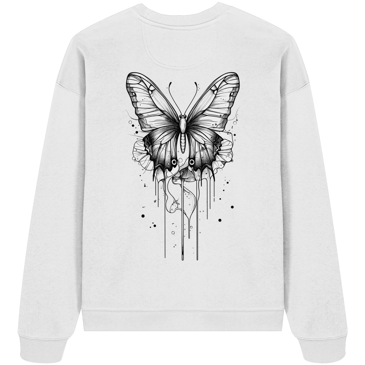 Schmetterlings träume (nur Rückseiten Druck) - Organic Oversize Sweatshirt