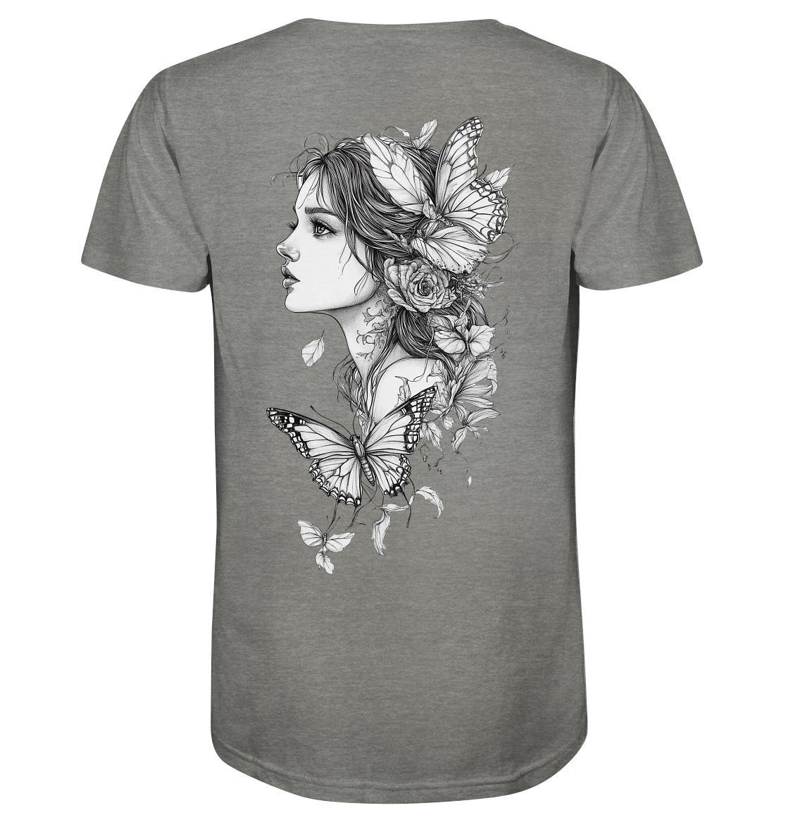 Schmetterlings Frau nur Rücken Druck - Organic Shirt