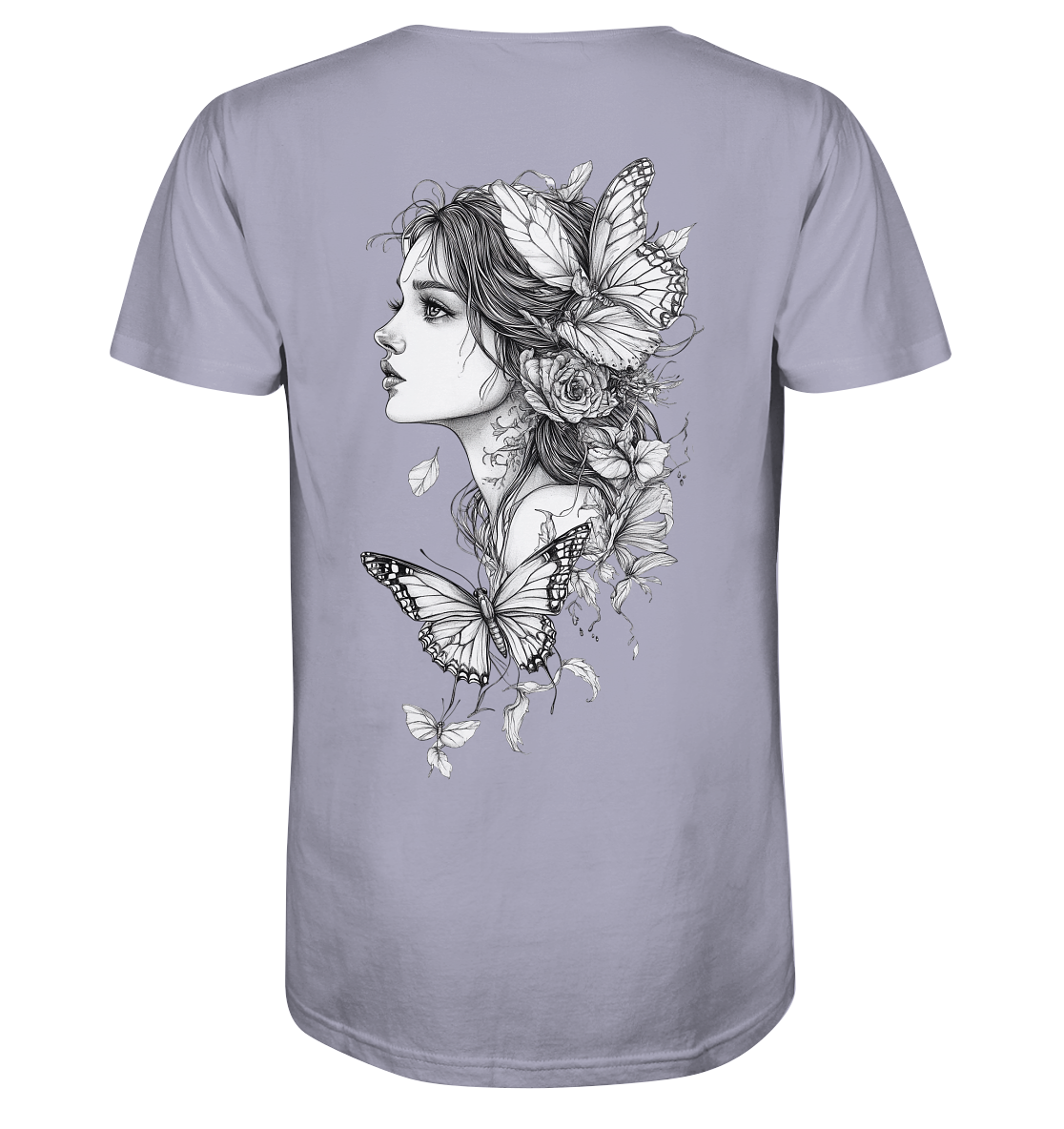 Schmetterlings Frau nur Rücken Druck - Organic Shirt