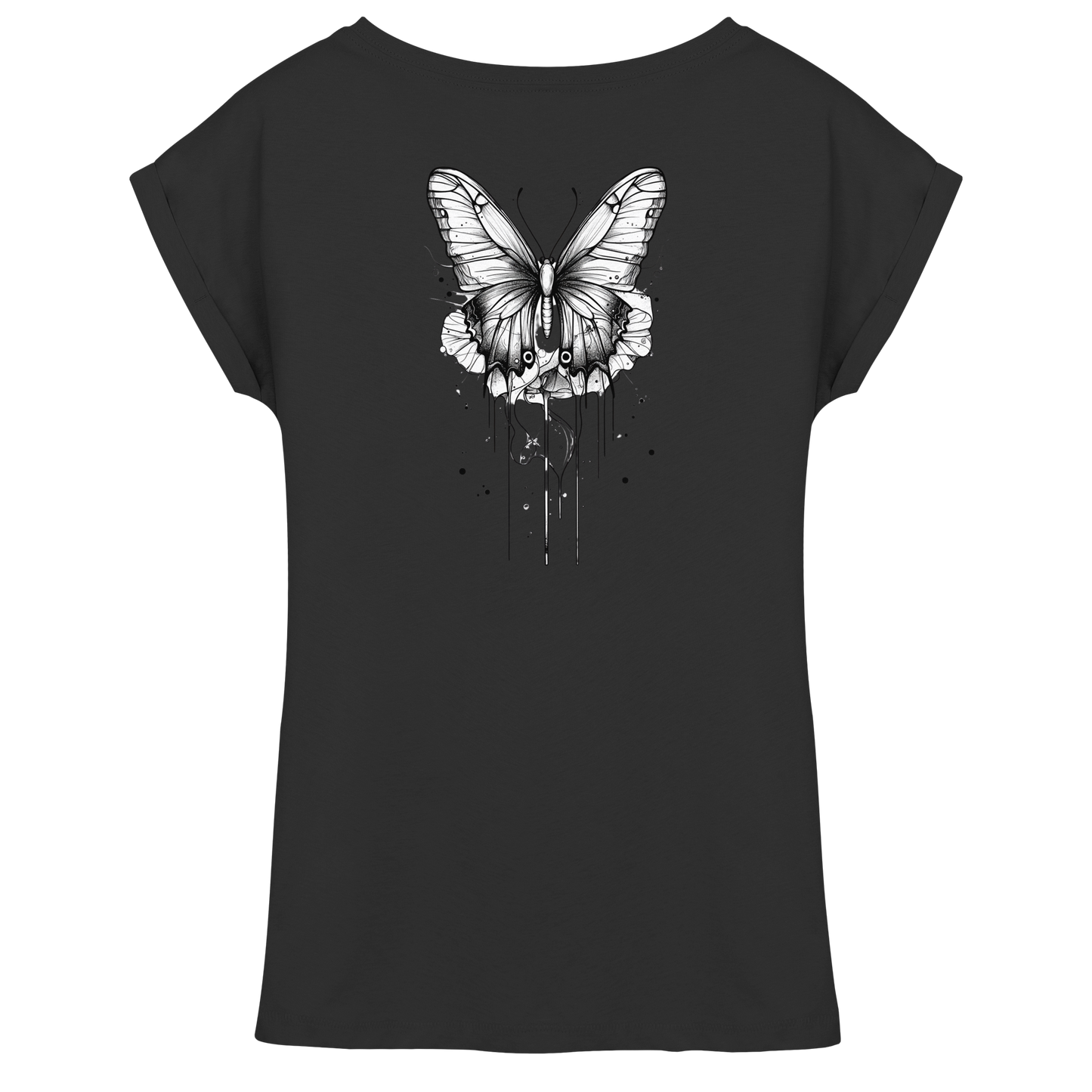 Schmetterlings Träume nur Rücken Druck - Womens Extended Shoulder T-Shirt