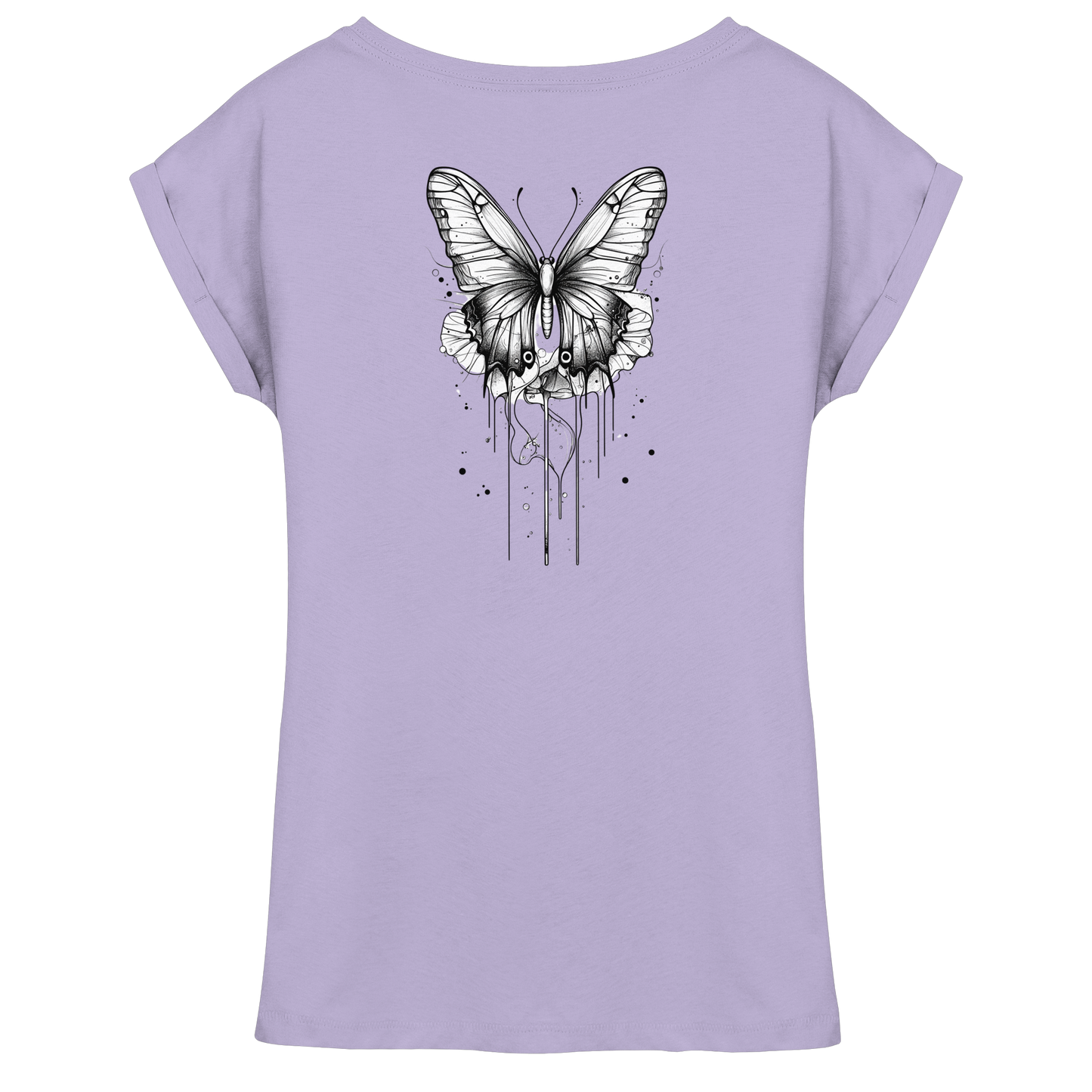 Schmetterlings Träume nur Rücken Druck - Womens Extended Shoulder T-Shirt
