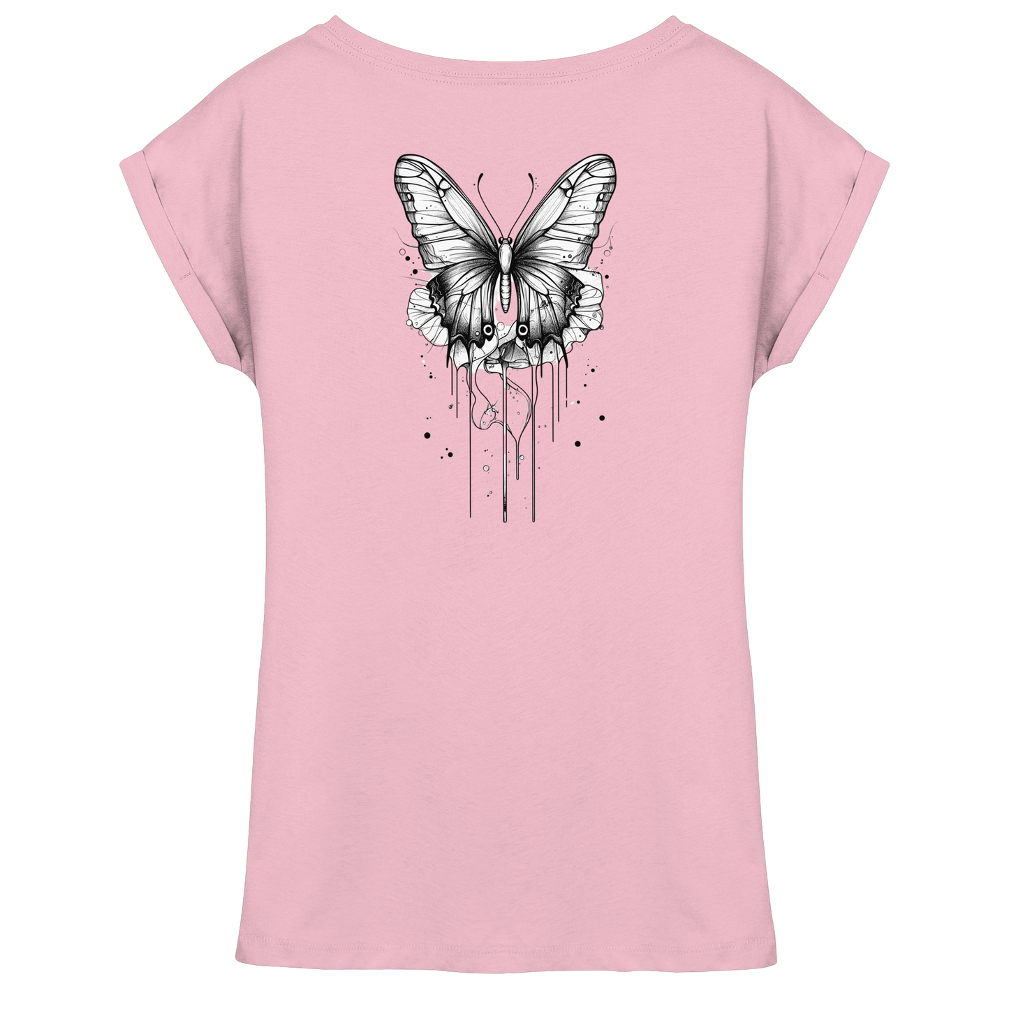 Schmetterlings Träume nur Rücken Druck - Womens Extended Shoulder T-Shirt