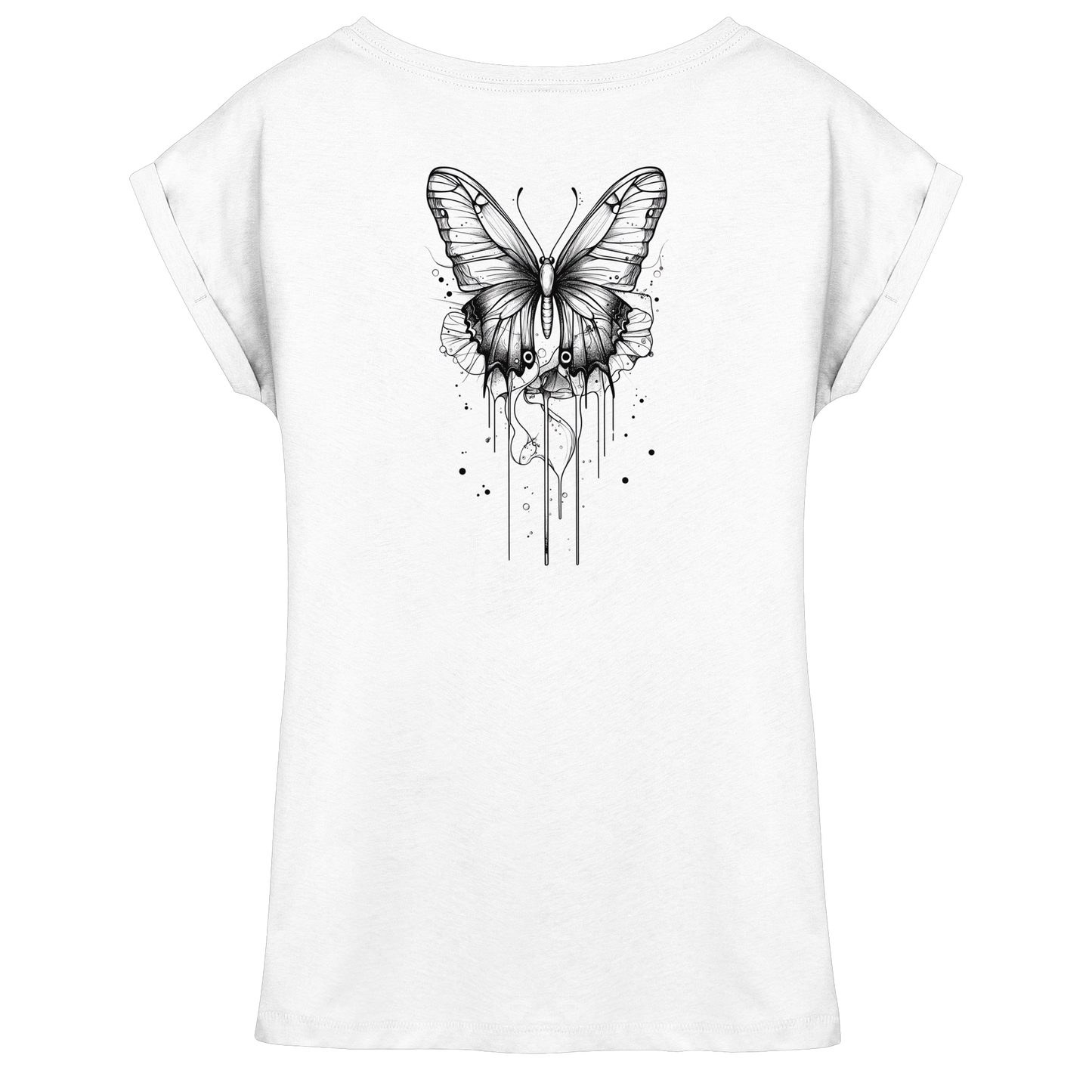 Schmetterlings Träume nur Rücken Druck - Womens Extended Shoulder T-Shirt