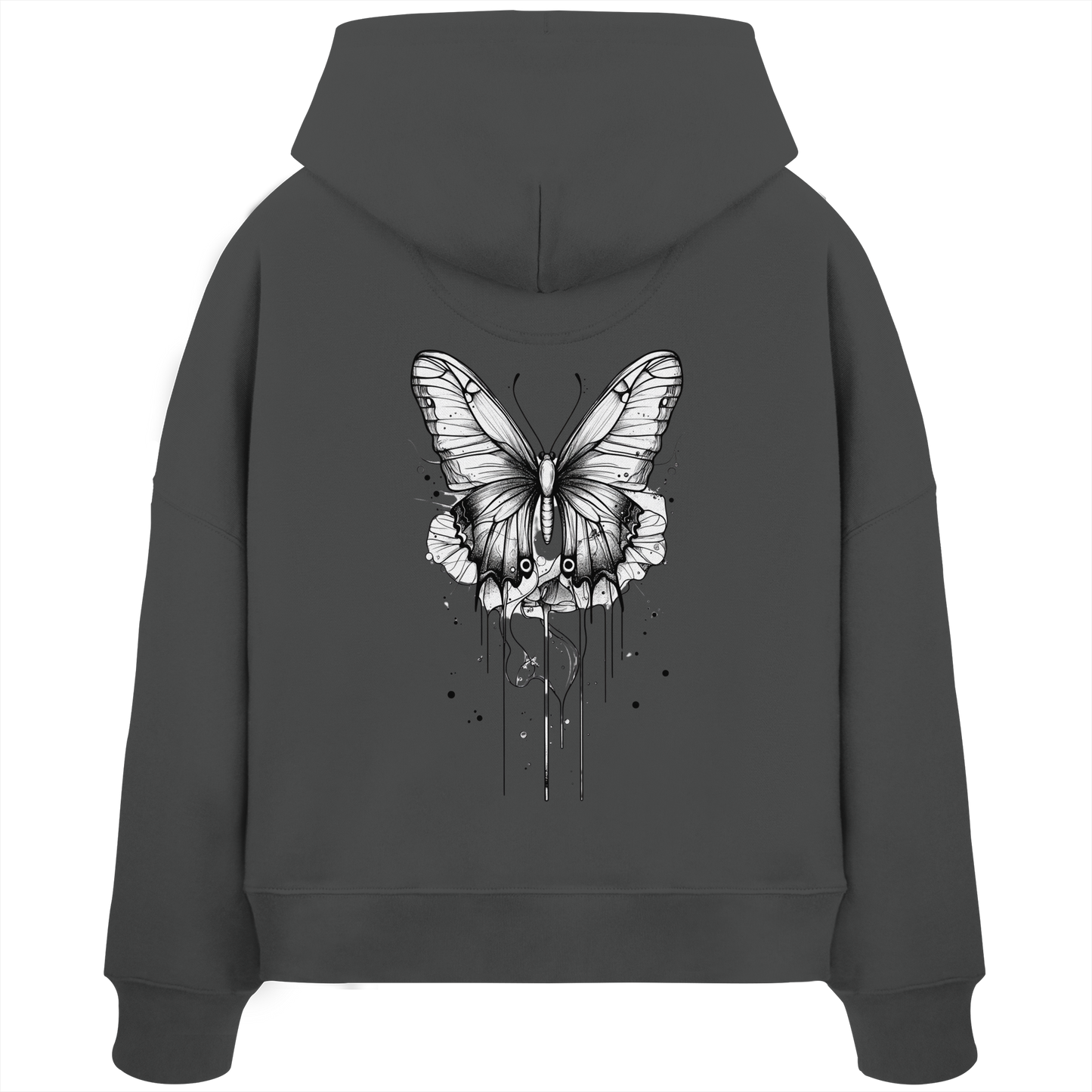 Schmetterlings Träume nur Rücken Druck - Womens Organic Boxcut Hoodie