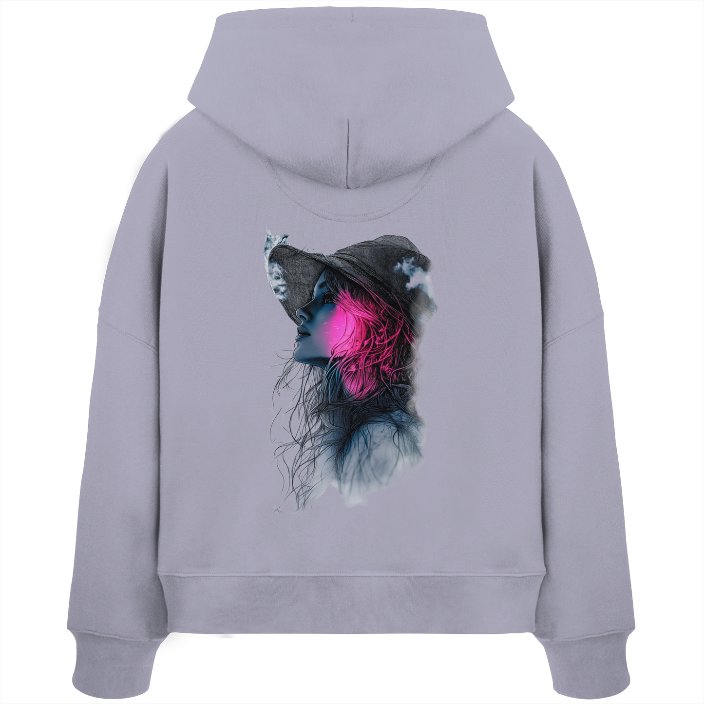 Frau nur Rücken Druck - Womens Organic Boxcut Hoodie