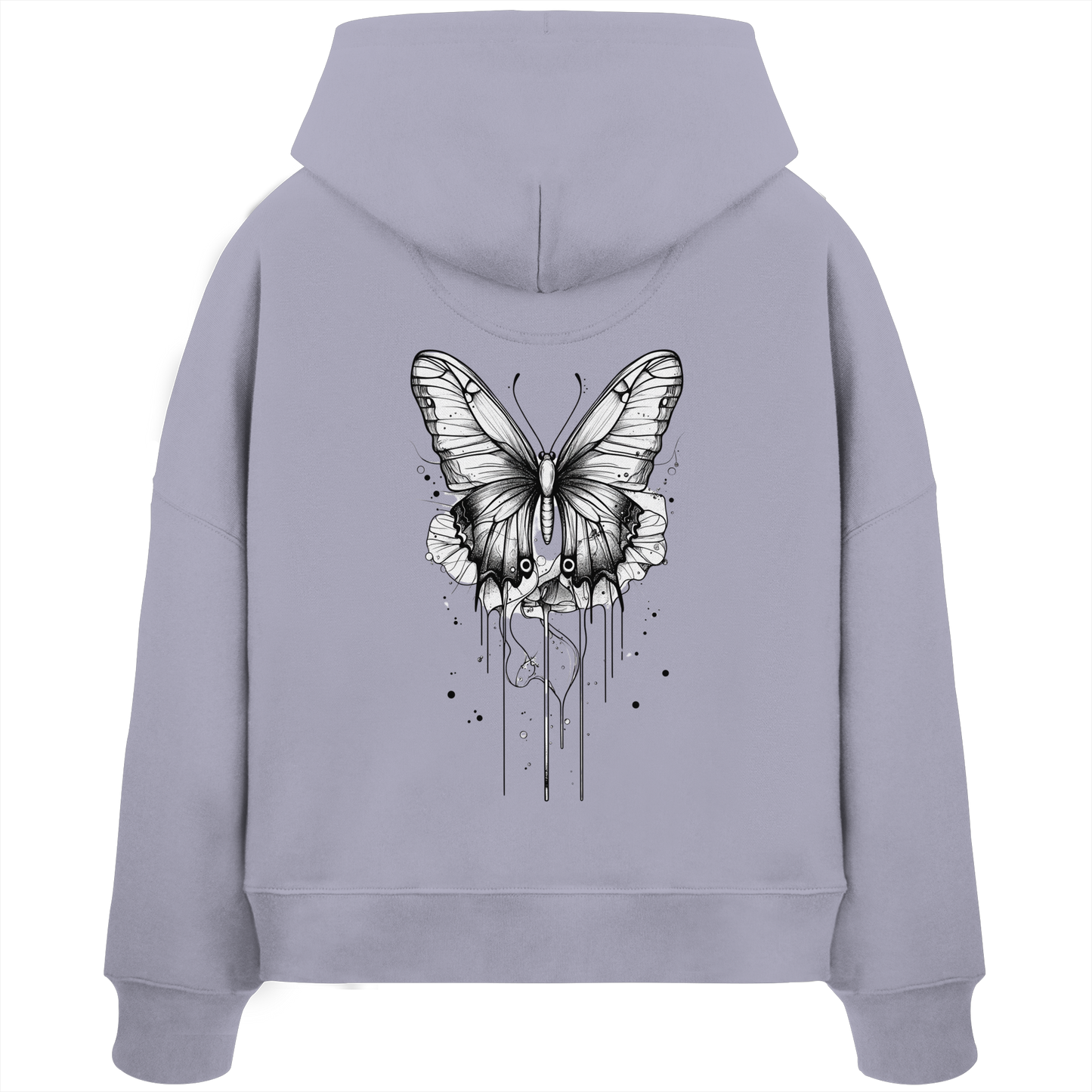 Schmetterlings Träume nur Rücken Druck - Womens Organic Boxcut Hoodie