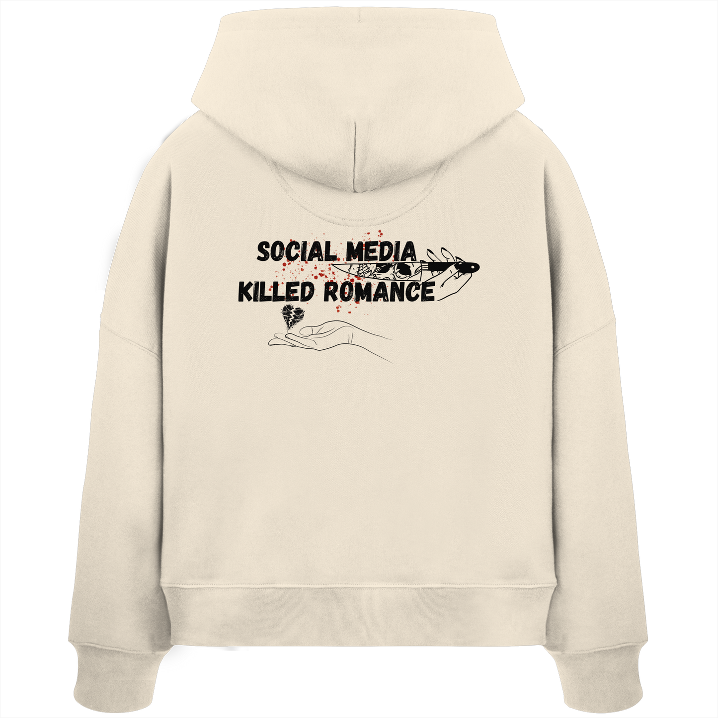 Social Media Killed Romance - Womens Organic Boxcut Hoodie