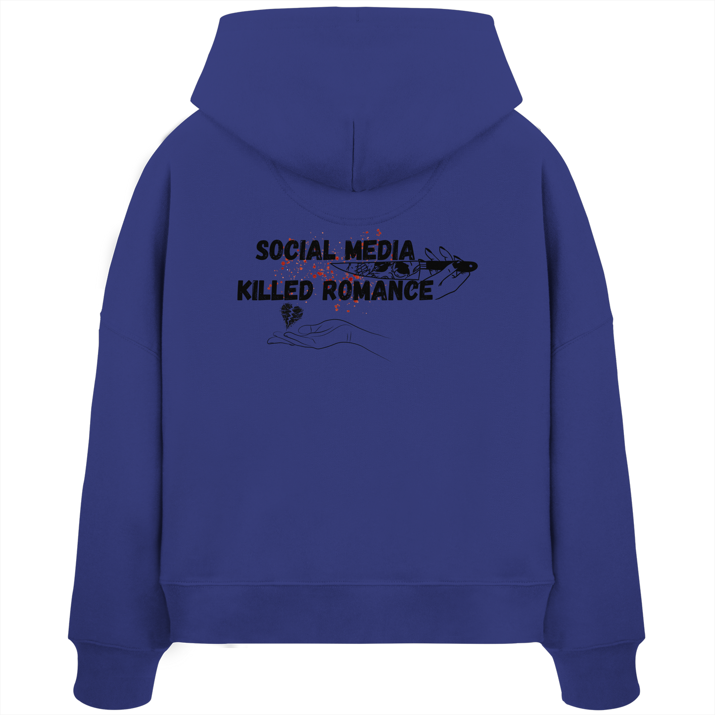 Social Media Killed Romance - Womens Organic Boxcut Hoodie