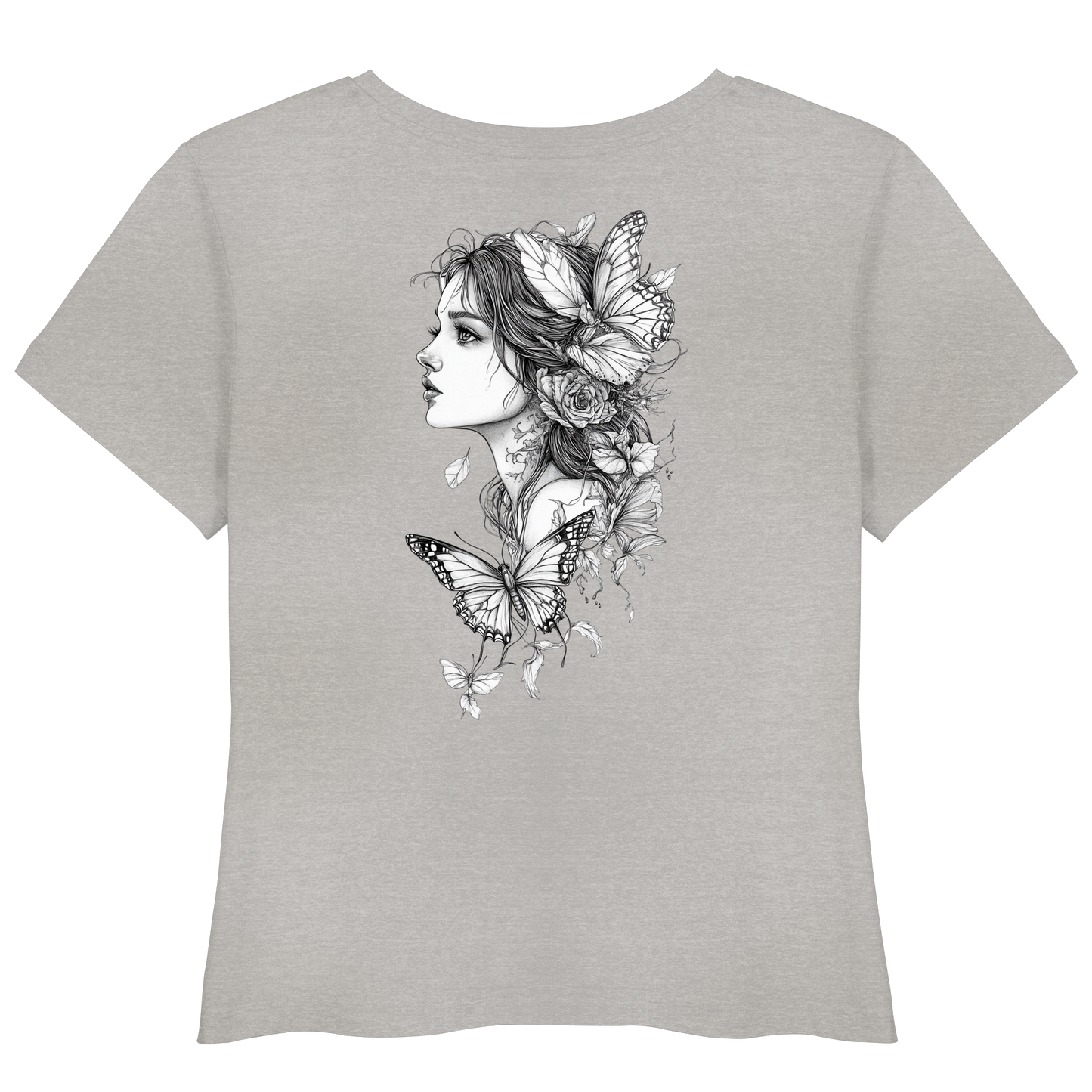 Schmetterlings Frau nur Rücken Druck - Womens Organic Lightweight T-Shirt