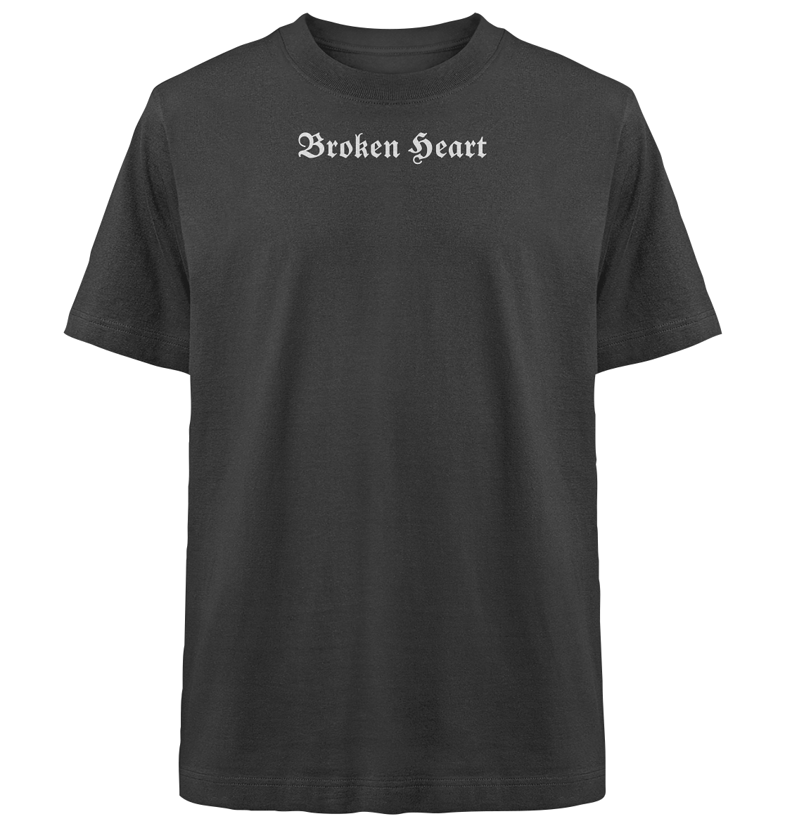 Broken Heart Black - Heavy Oversized Organic Shirt