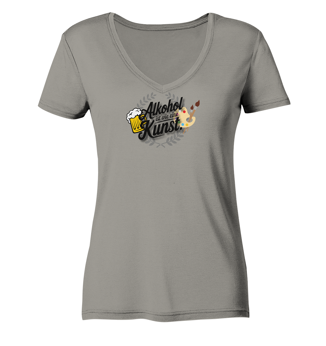 Alkohol ist wie Kunst - Ladies V-Neck Shirt