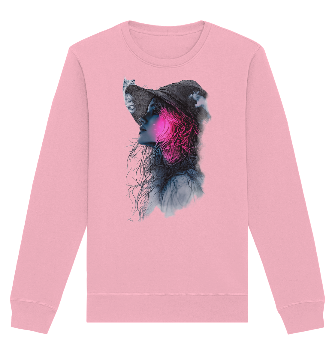 Frau (Vorderseiten Druck) - Organic Basic Unisex Sweatshirt