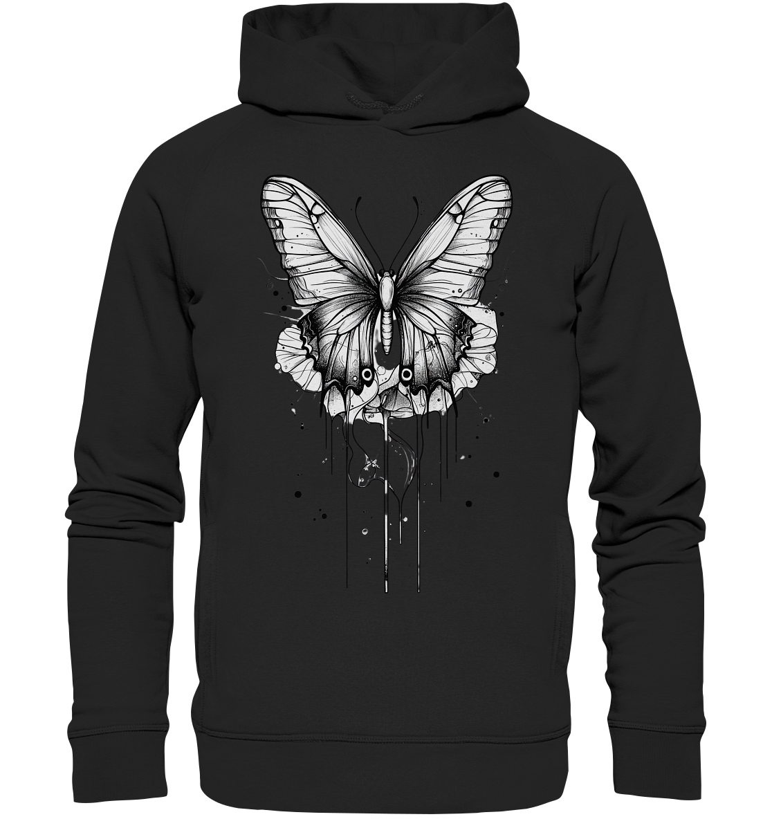 Schmetterlings Träume (nur Vorderseite Druck) - Organic Fashion Hoodie