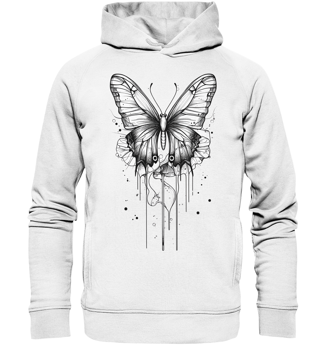 Schmetterlings Träume (nur Vorderseite Druck) - Organic Fashion Hoodie
