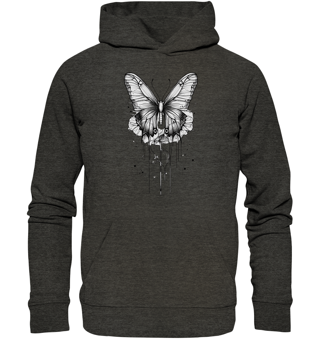 Schmetterlings Träume (nur Vorderseite Druck) - Organic Hoodie