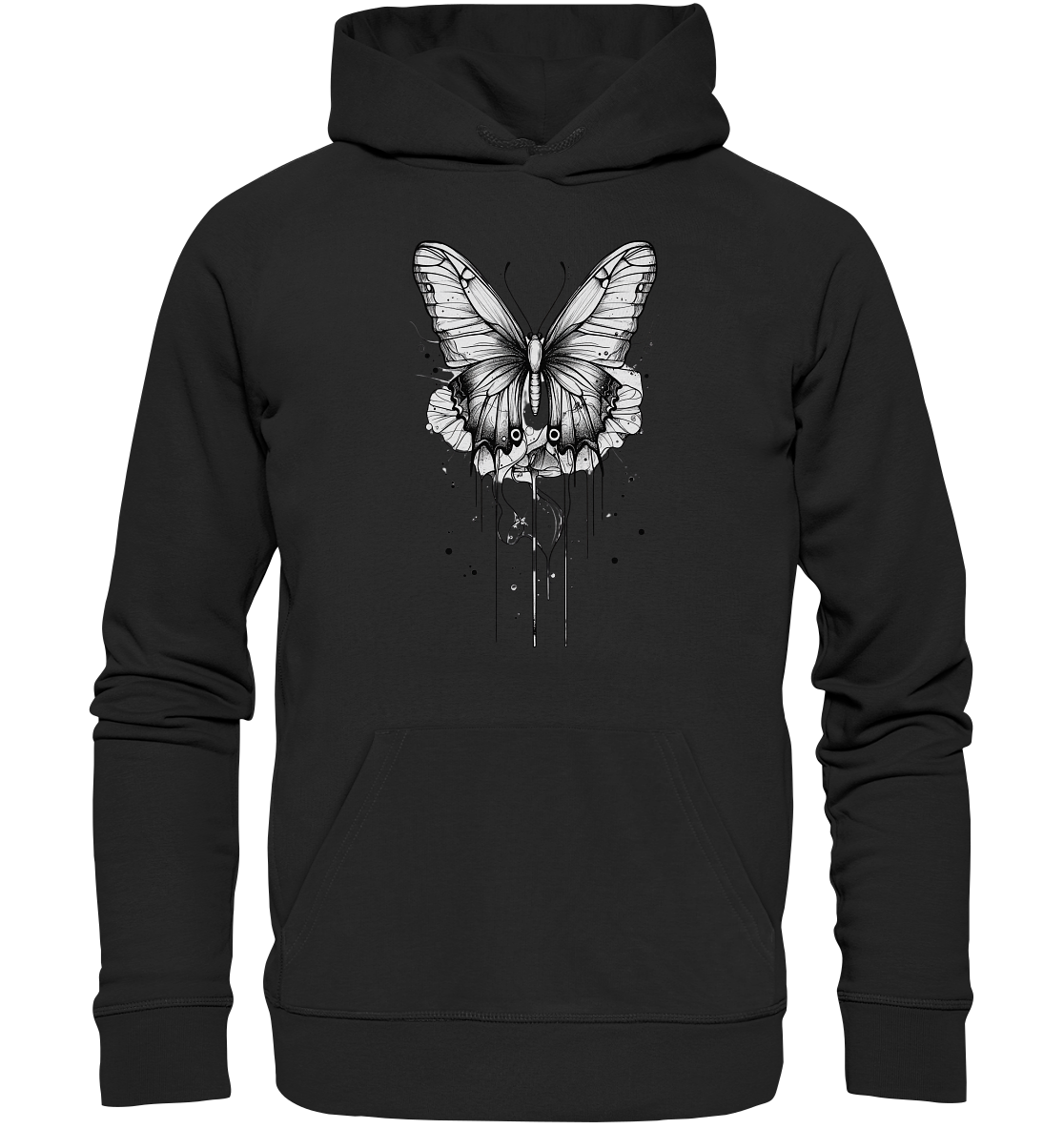 Schmetterlings Träume (nur Vorderseite Druck) - Organic Hoodie