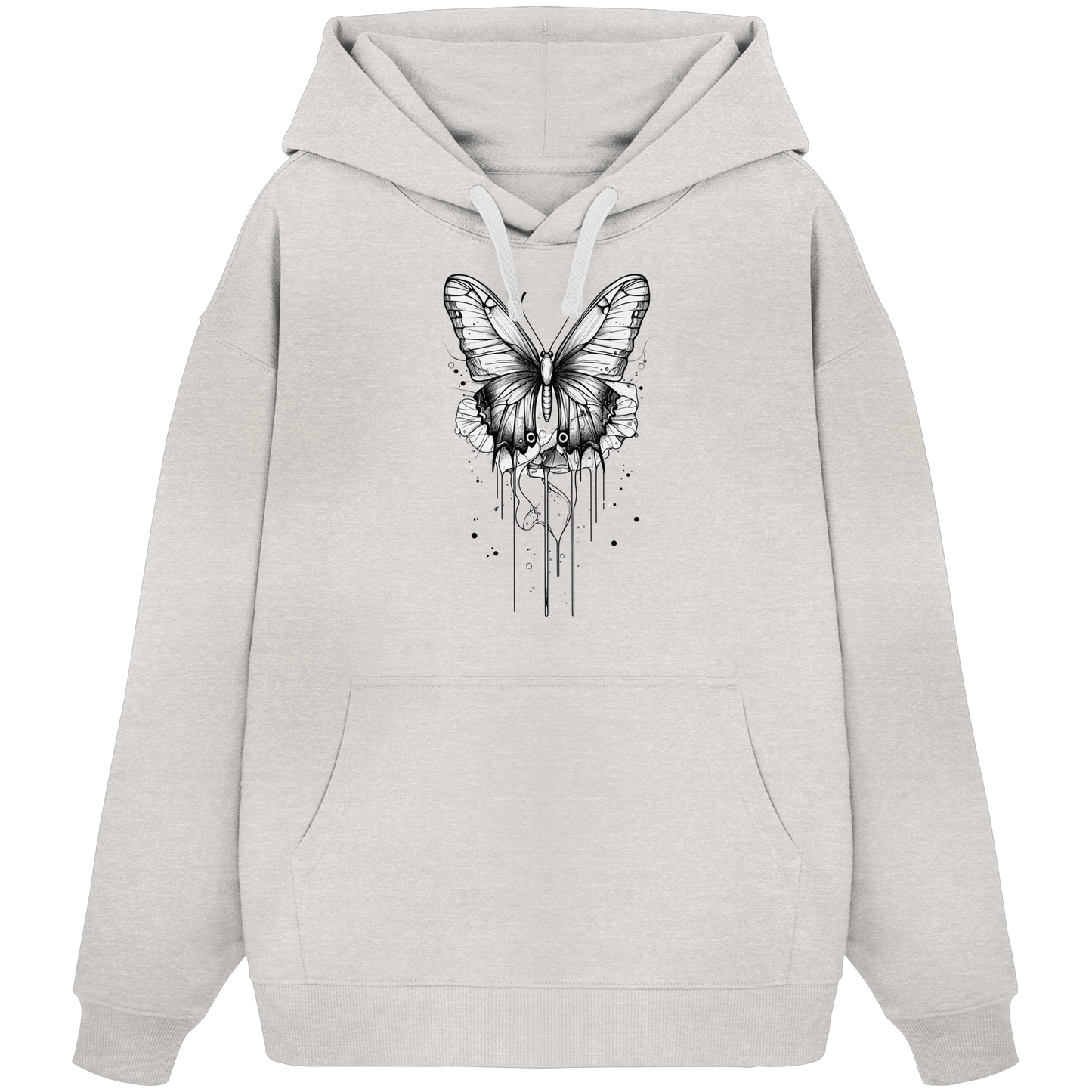 Schmetterlings Träume (nur Vorderseite Druck) - Organic Oversize Hoodie