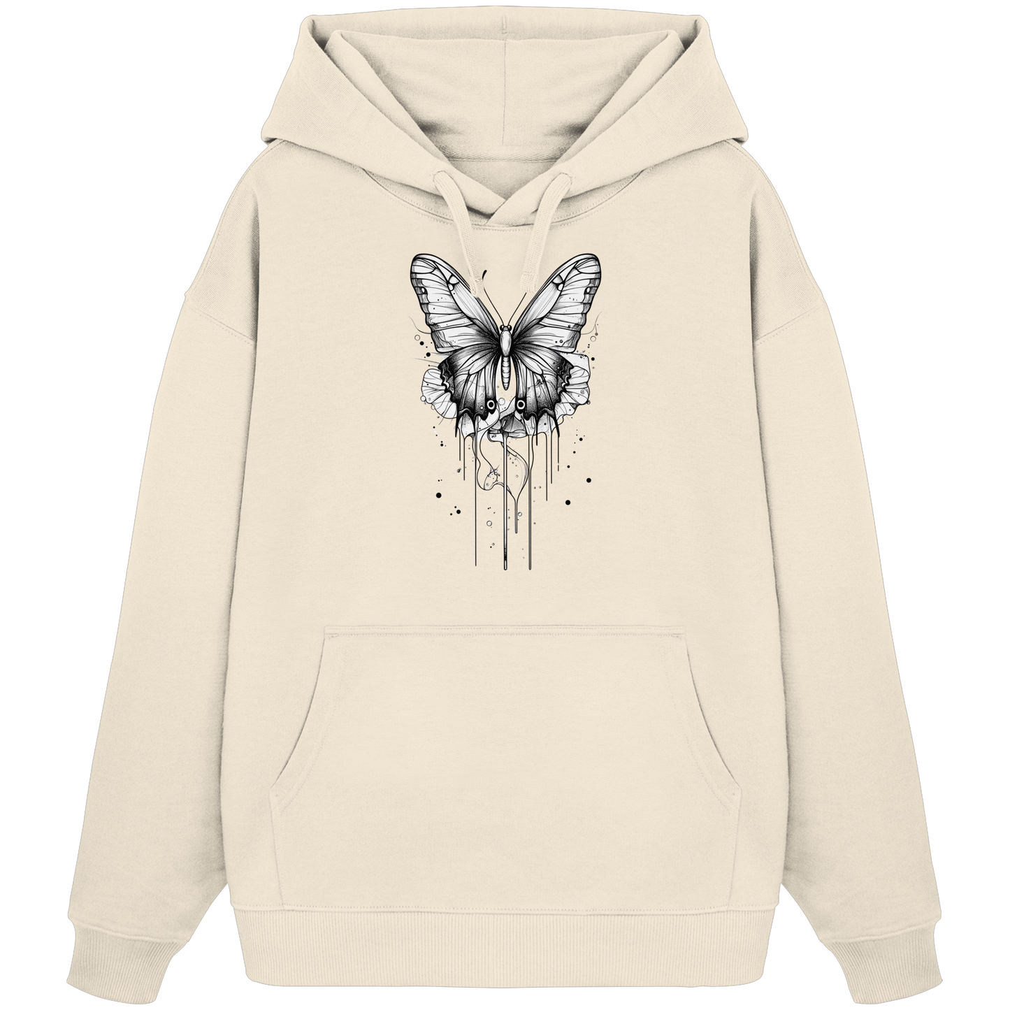 Schmetterlings Träume (nur Vorderseite Druck) - Organic Oversize Hoodie