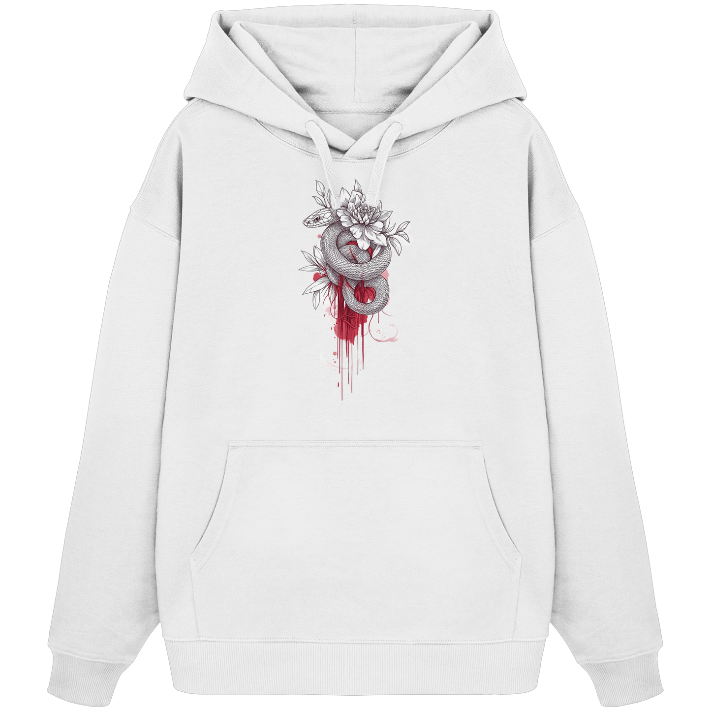 Schlange nur Vorderseiten Druck - Organic Oversize Hoodie
