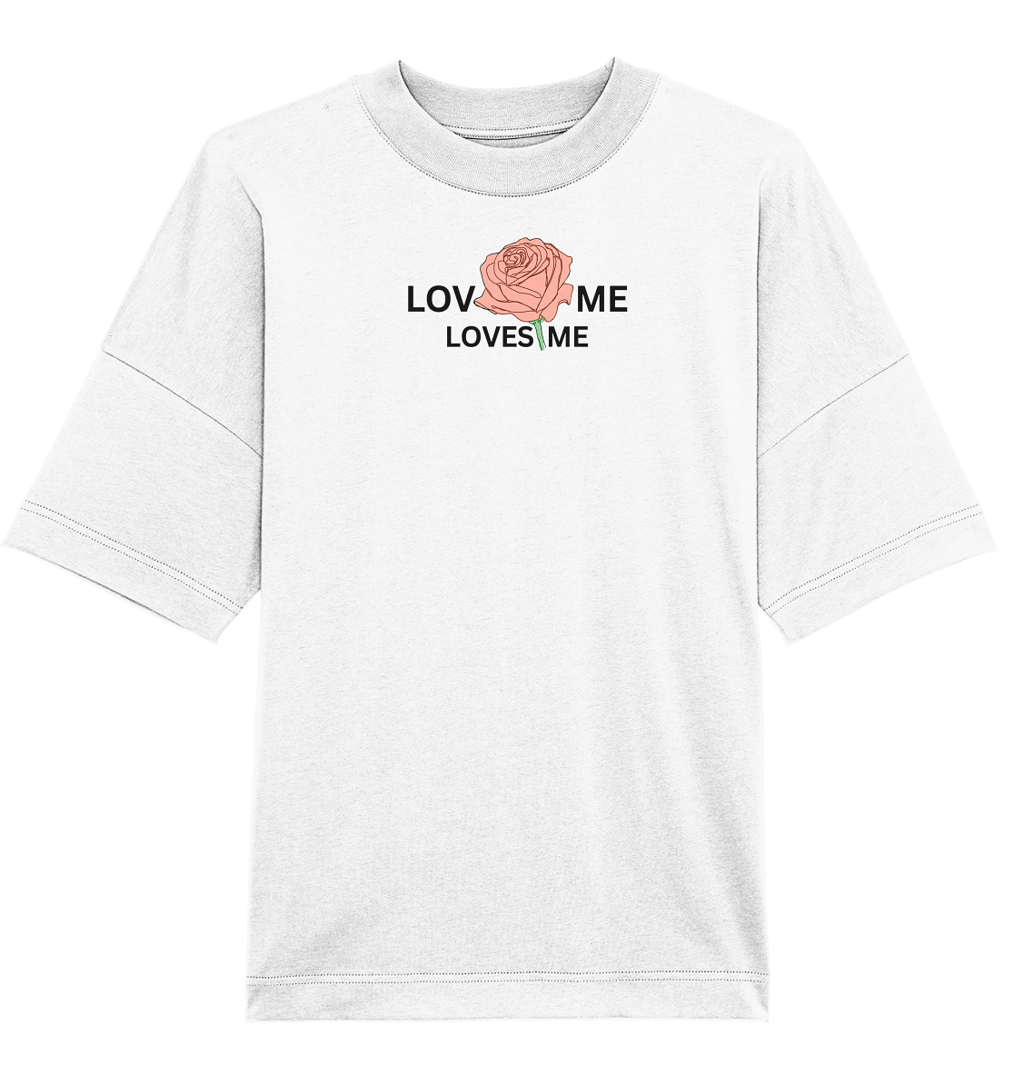 LOVES ME (Rote Rose) - Organic Oversize Shirt