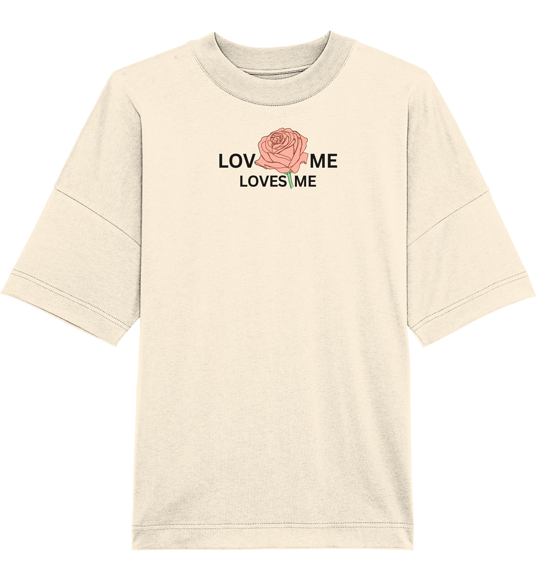 LOVES ME (Rote Rose) - Organic Oversize Shirt