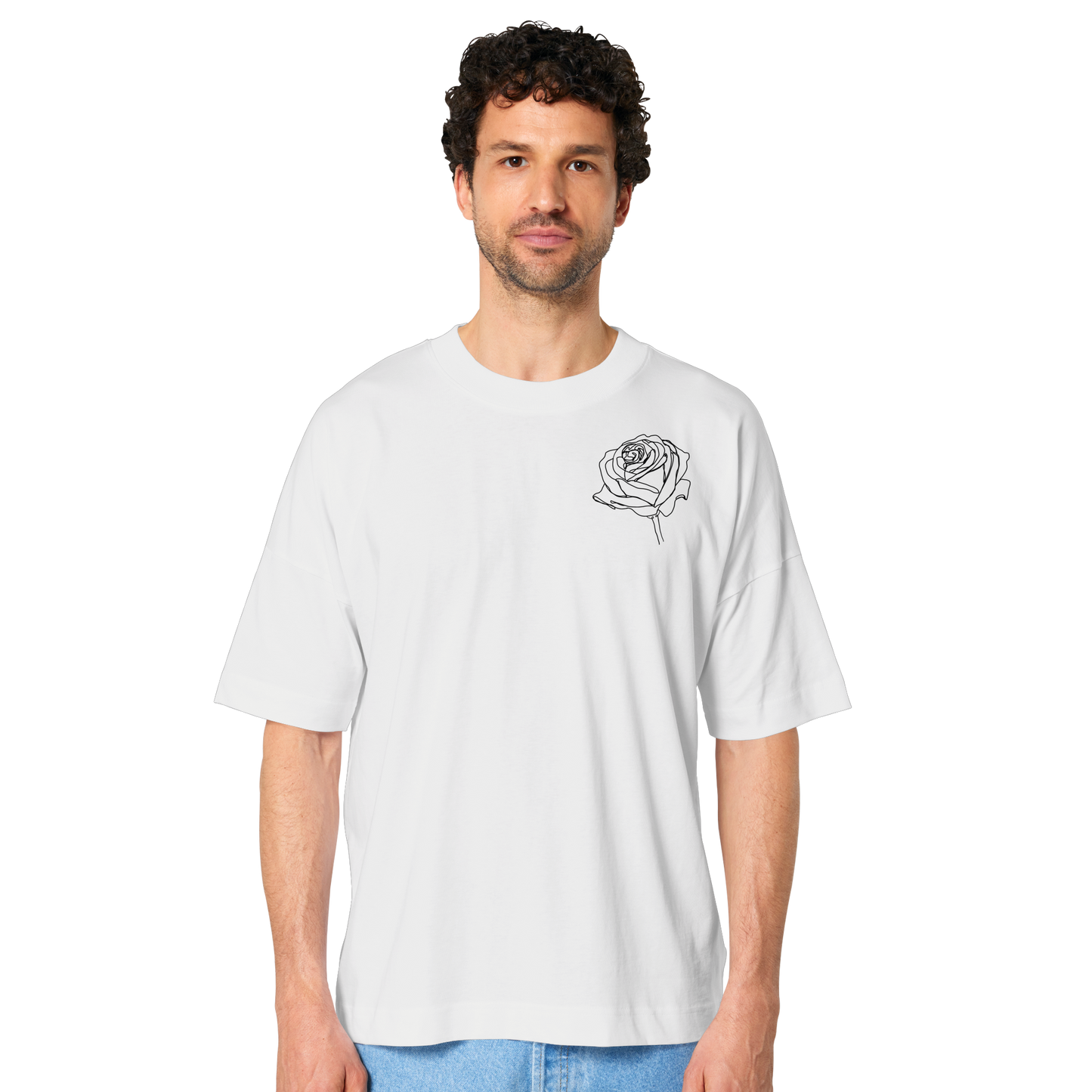 Lockeres T-shirt im Rosen Look vor-rückseite - Organic Oversize Shirt