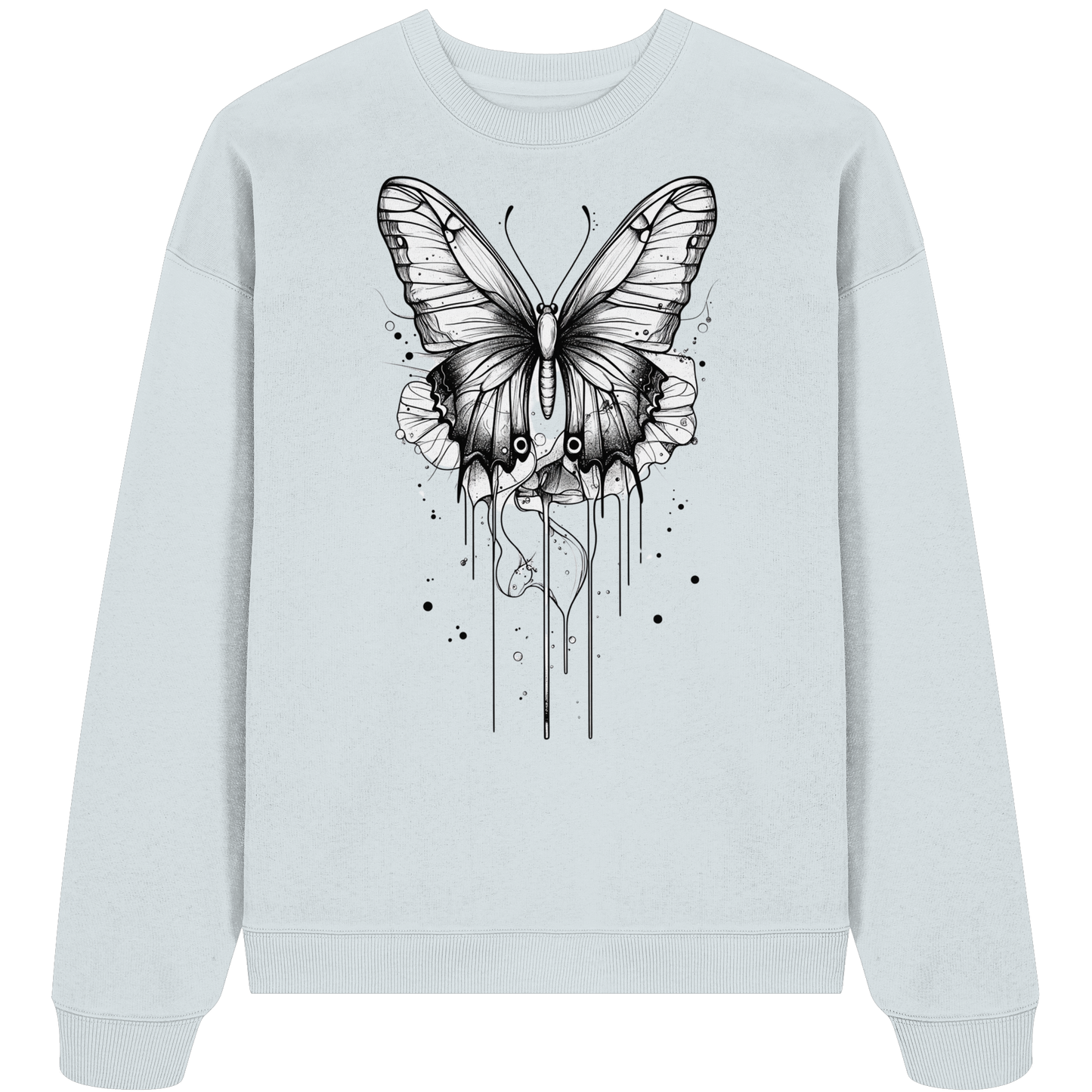 Schmetterlings Träume (nur Vorderseite Druck) - Organic Oversize Sweatshirt