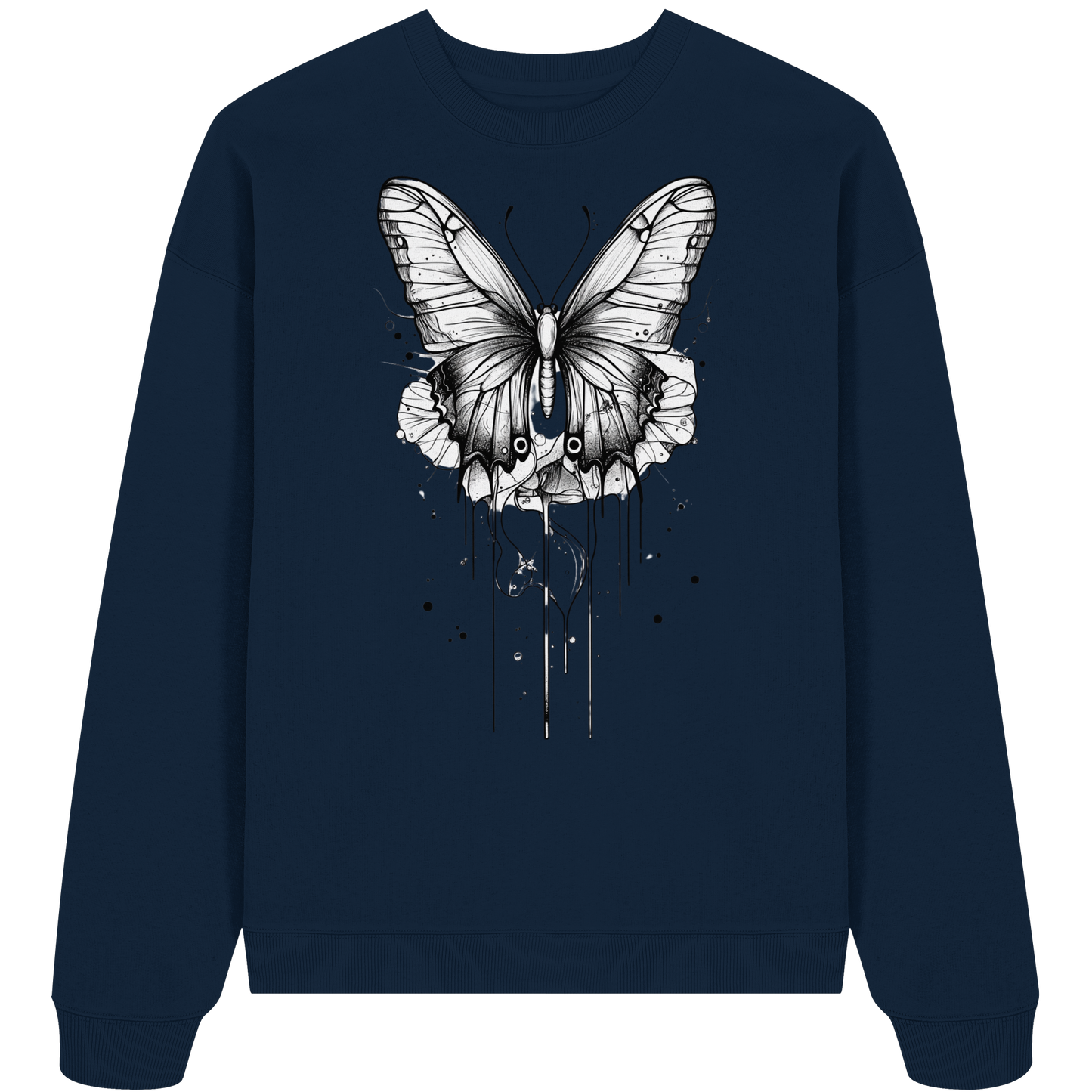 Schmetterlings Träume (nur Vorderseite Druck) - Organic Oversize Sweatshirt
