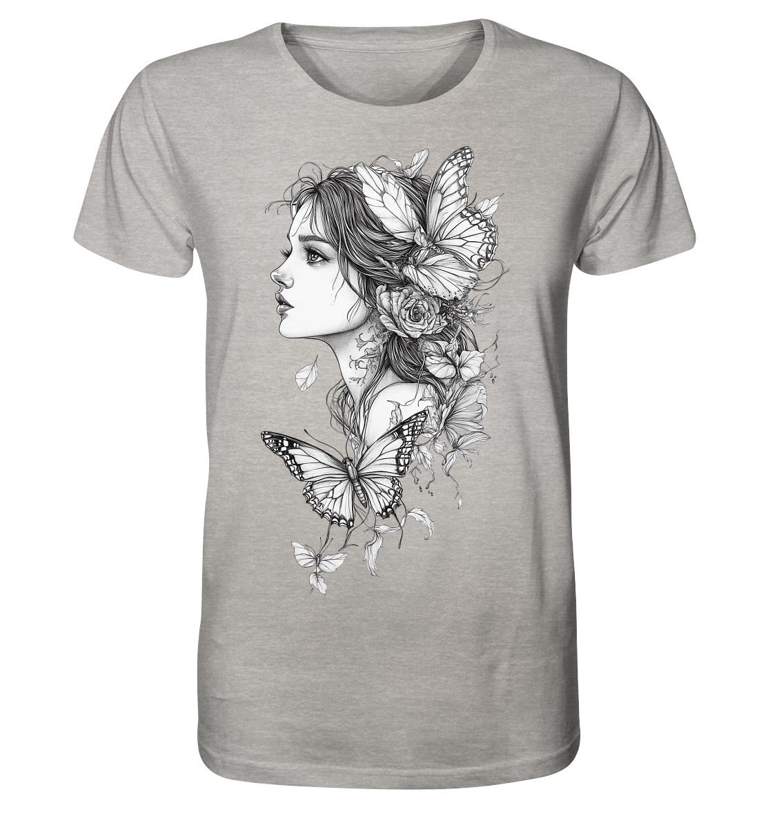 Schmetterlings Frau nur Vorderseiten Druck - Organic Shirt