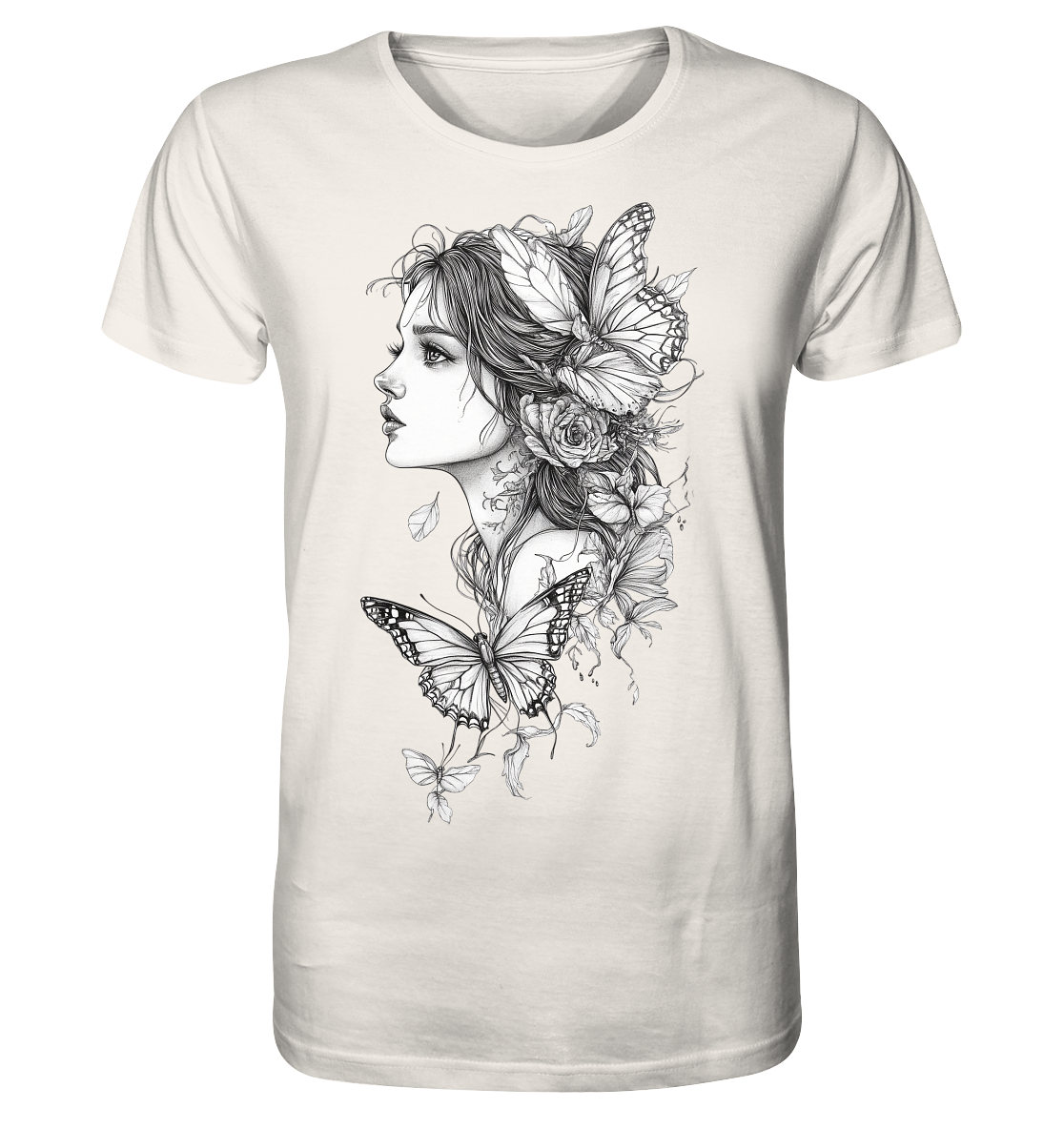 Schmetterlings Frau nur Vorderseiten Druck - Organic Shirt