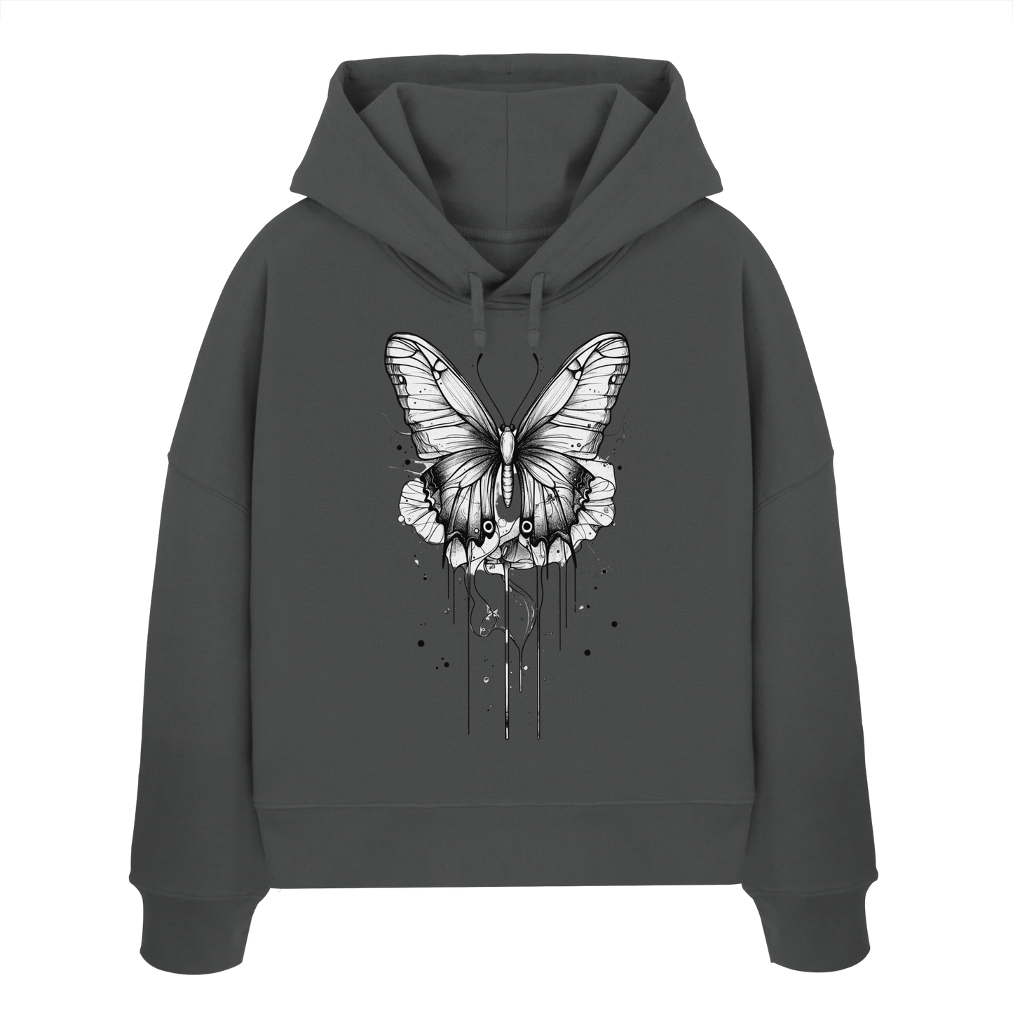 Schmetterlings Träume nur Voderseite - Womens Organic Boxcut Hoodie