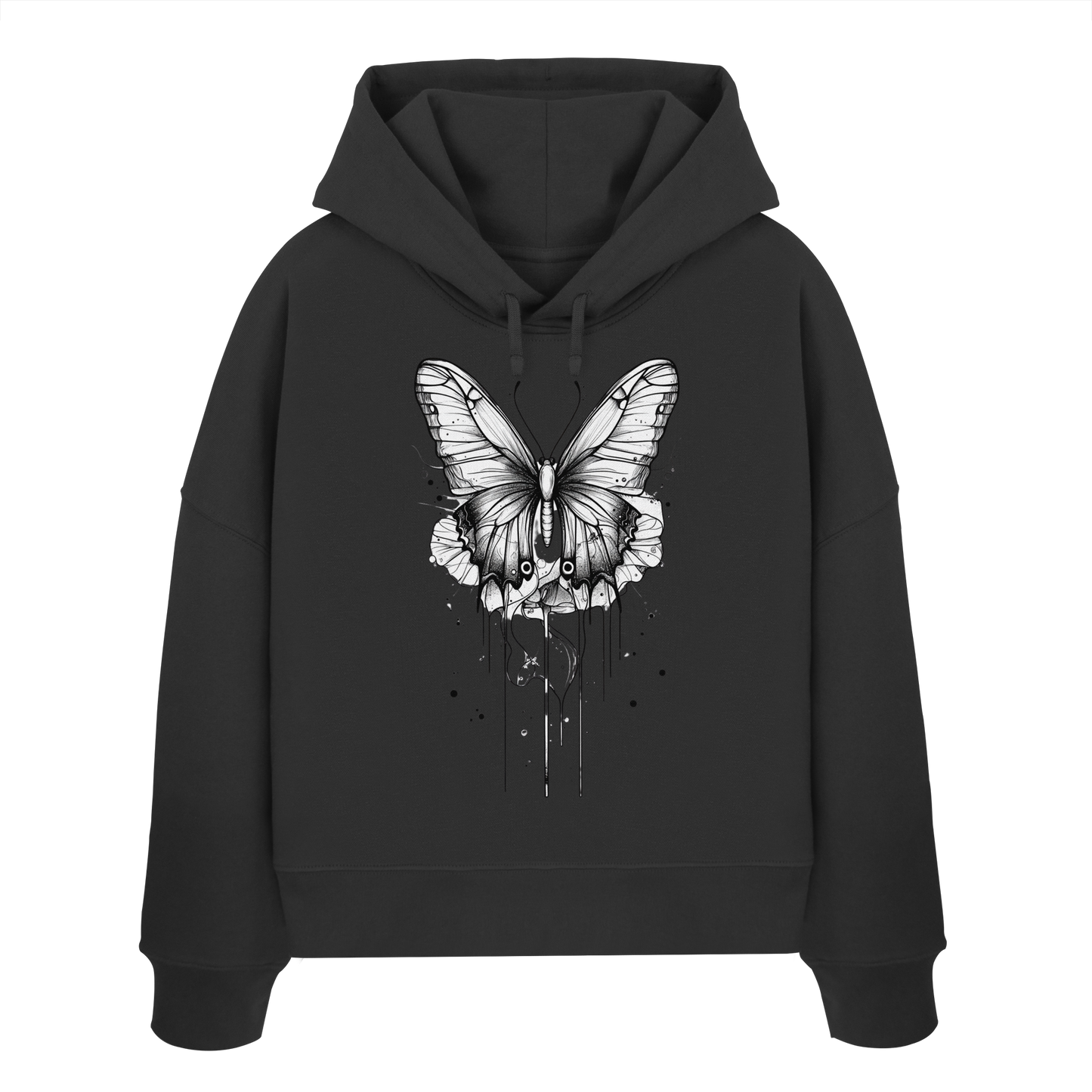 Schmetterlings Träume nur Voderseite - Womens Organic Boxcut Hoodie